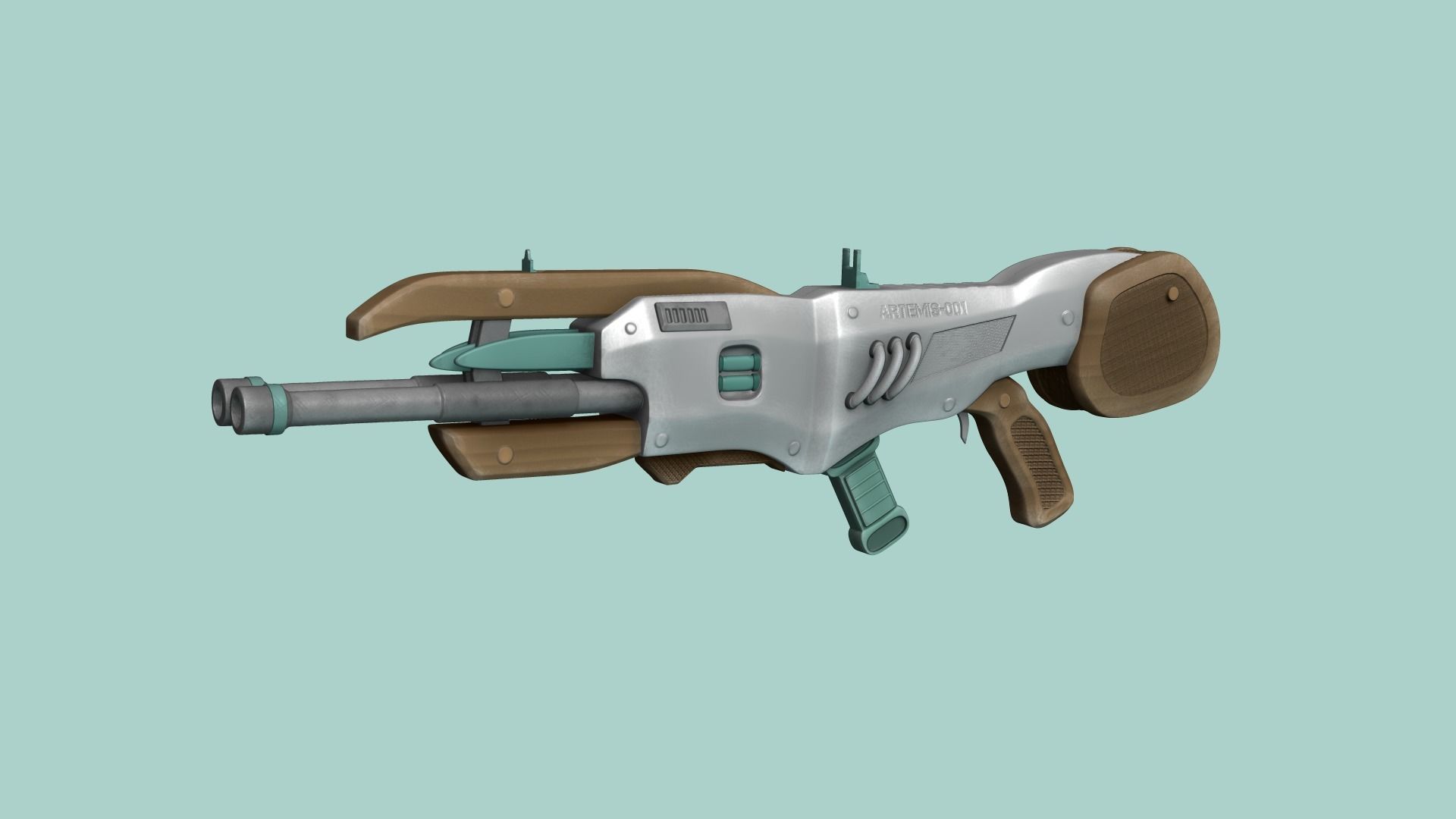 Sci-Fi Gun - Artemis 001 - Futuristic Weapon Low-poly 3D model_3
