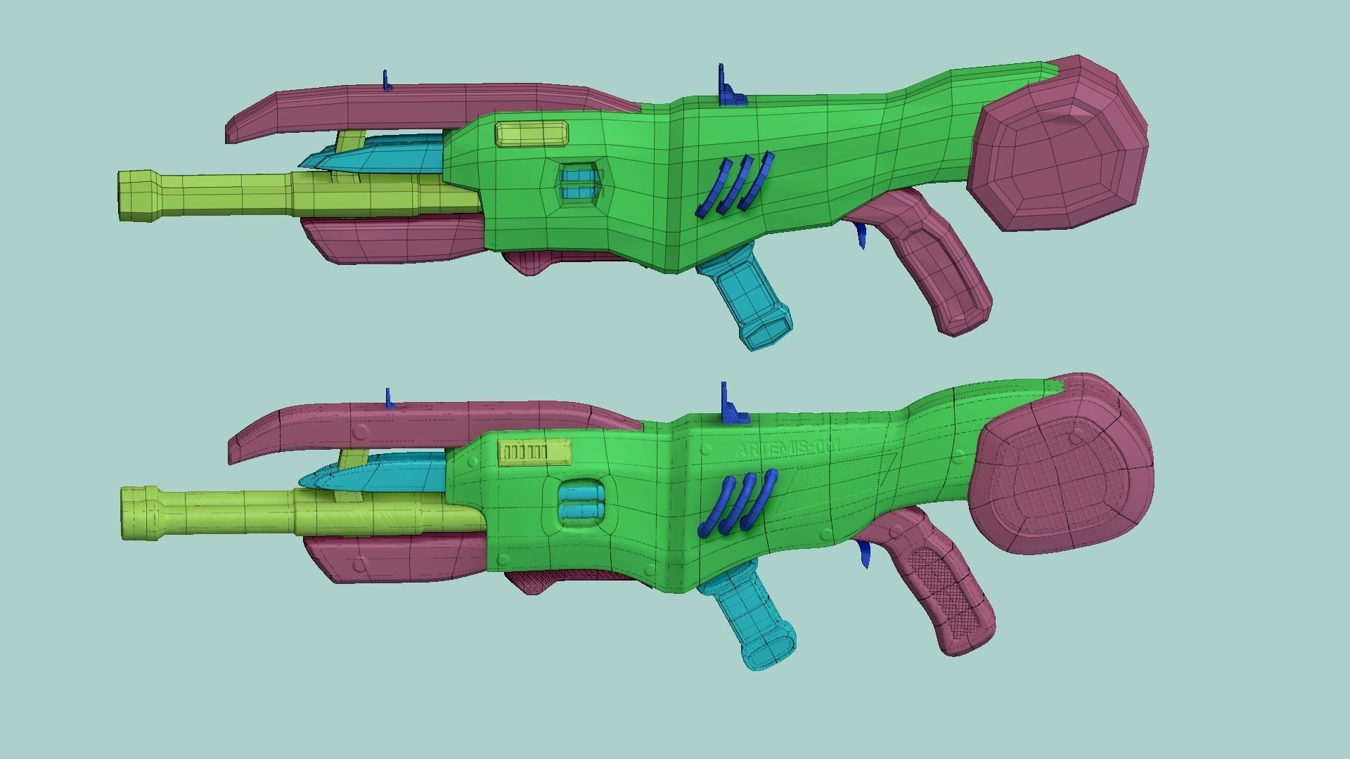 Sci-Fi Gun - Artemis 001 - Futuristic Weapon Low-poly 3D model_15