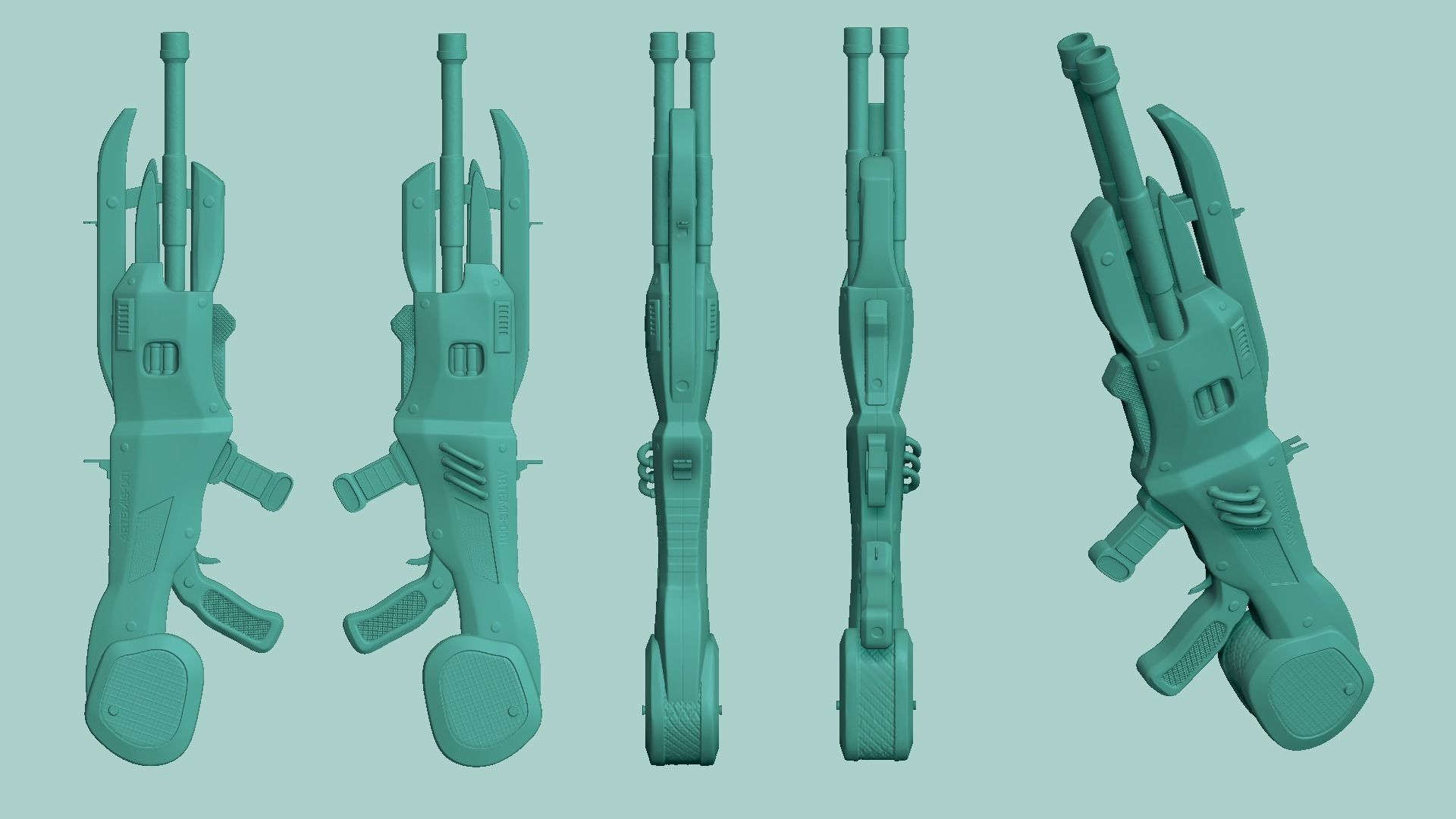 Sci-Fi Gun - Artemis 001 - Futuristic Weapon Low-poly 3D model_13