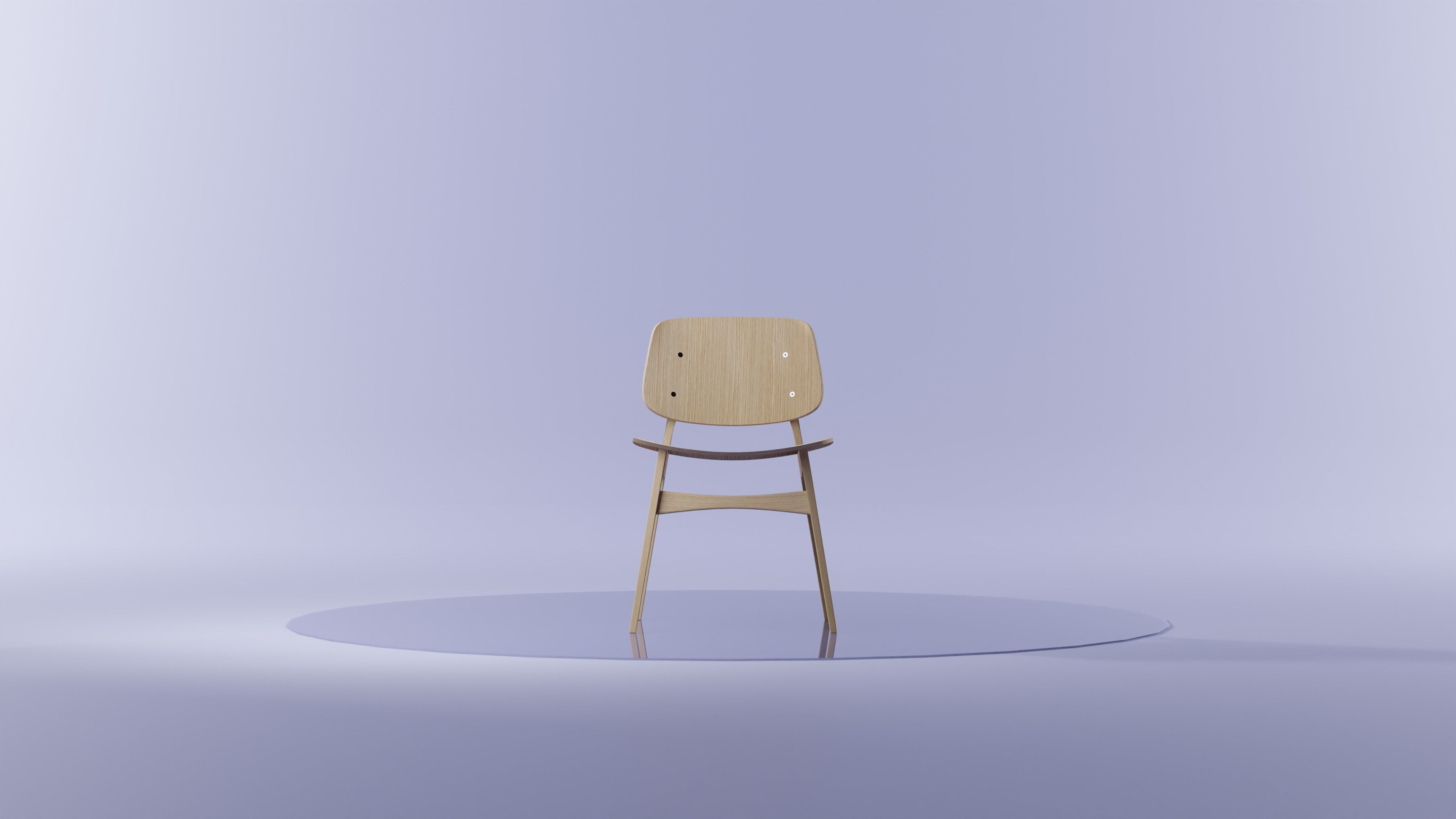 Chair wooden 3D model_4