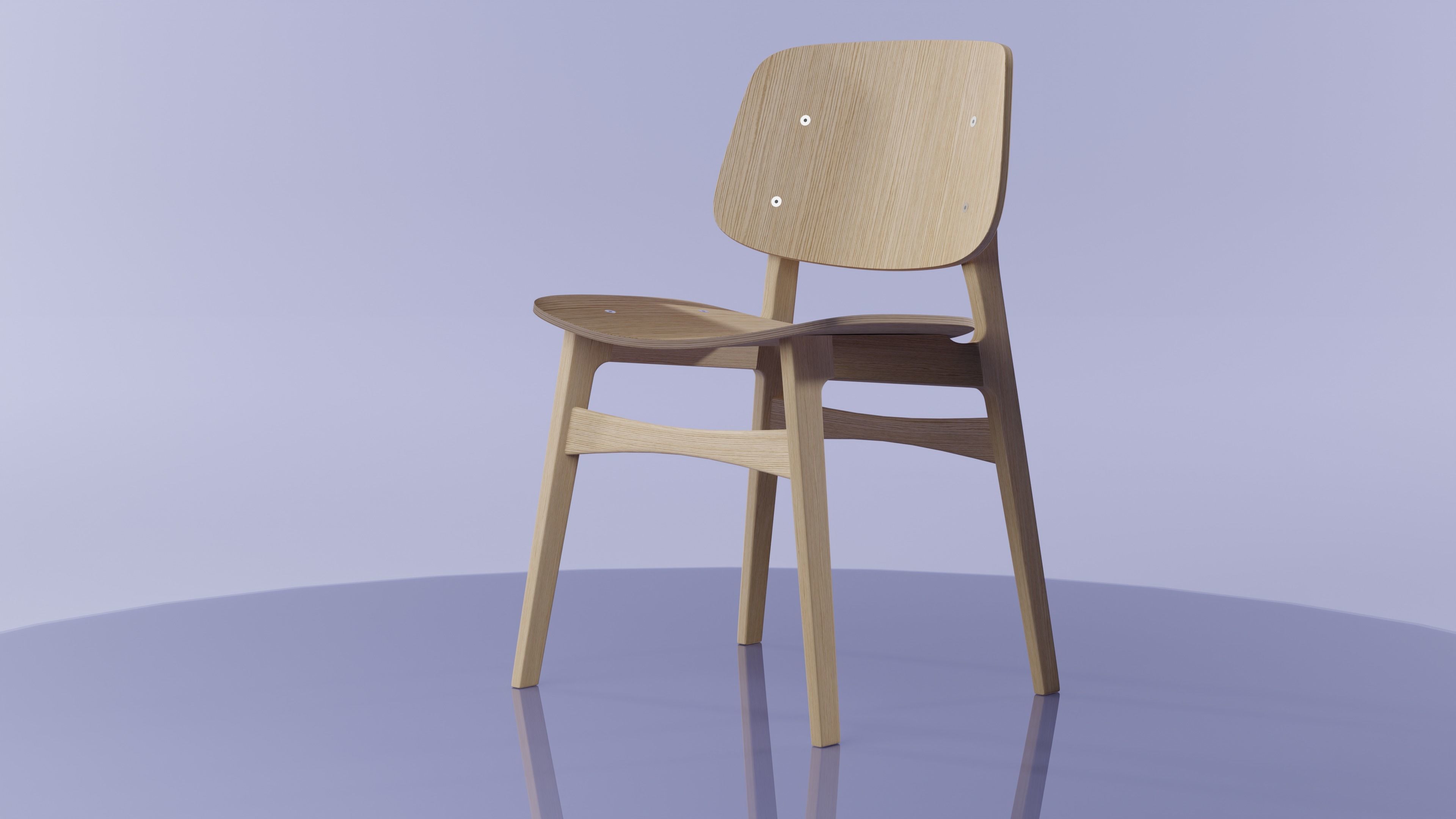 Chair wooden 3D model_6