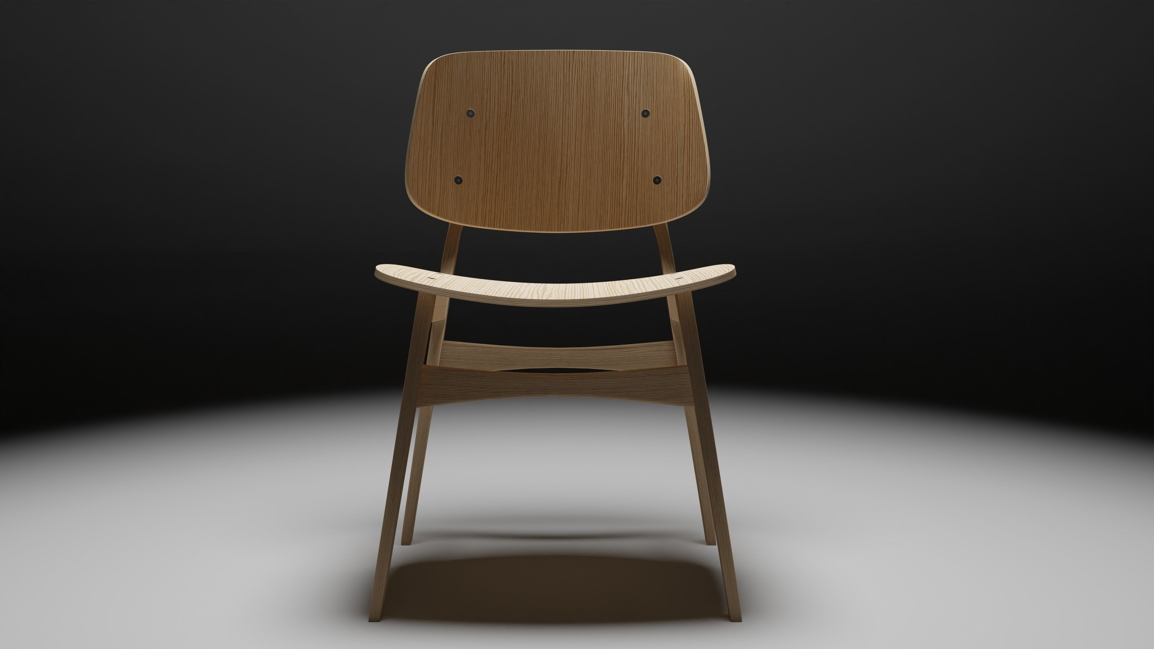 Chair wooden 3D model_10