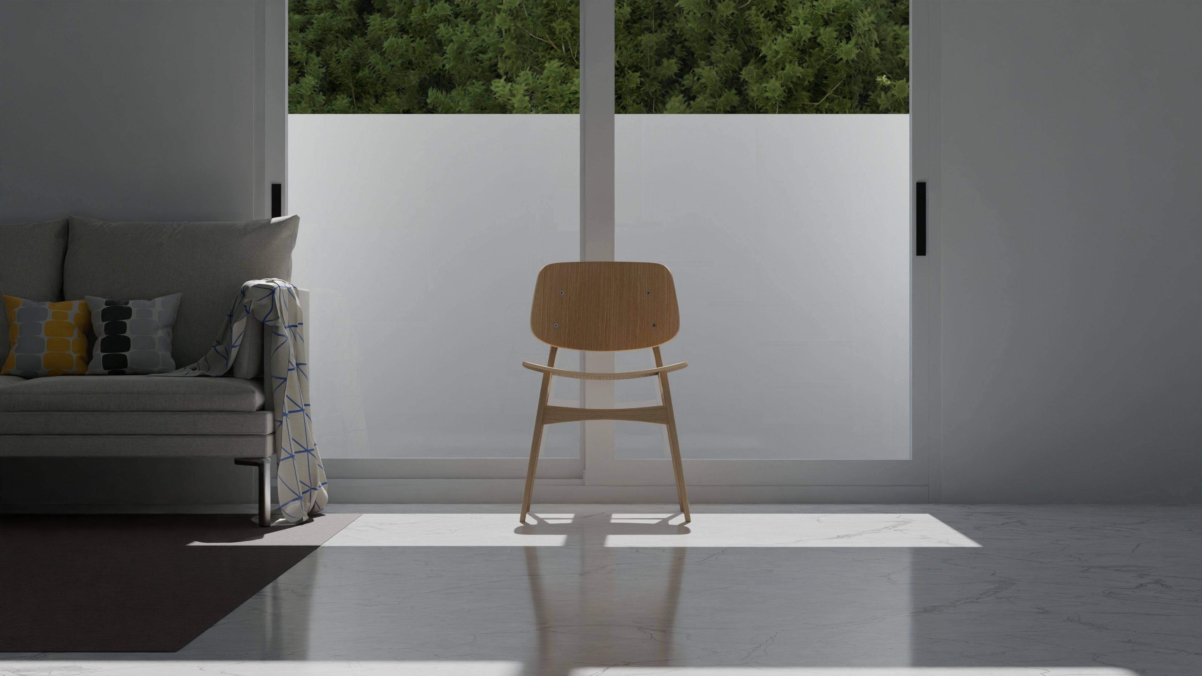 Chair wooden 3D model_5