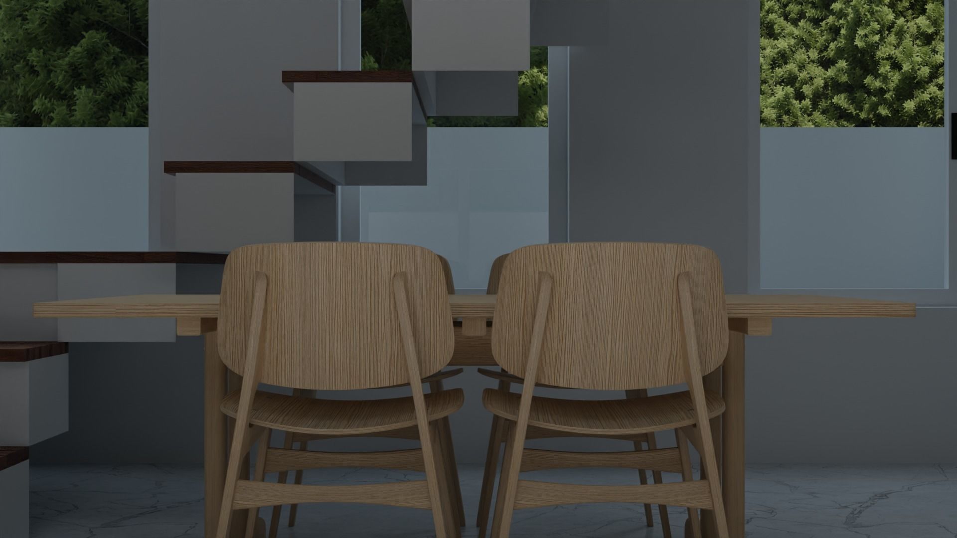 Chair wooden 3D model_11