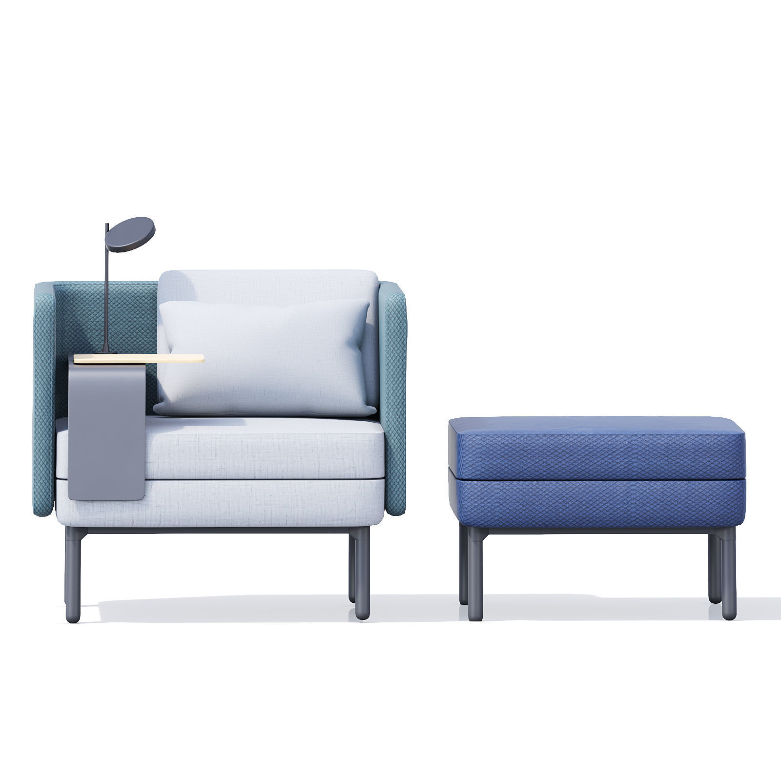Royal-Ahrend-Charge-lounge Collection two seater sofa 3D model_5