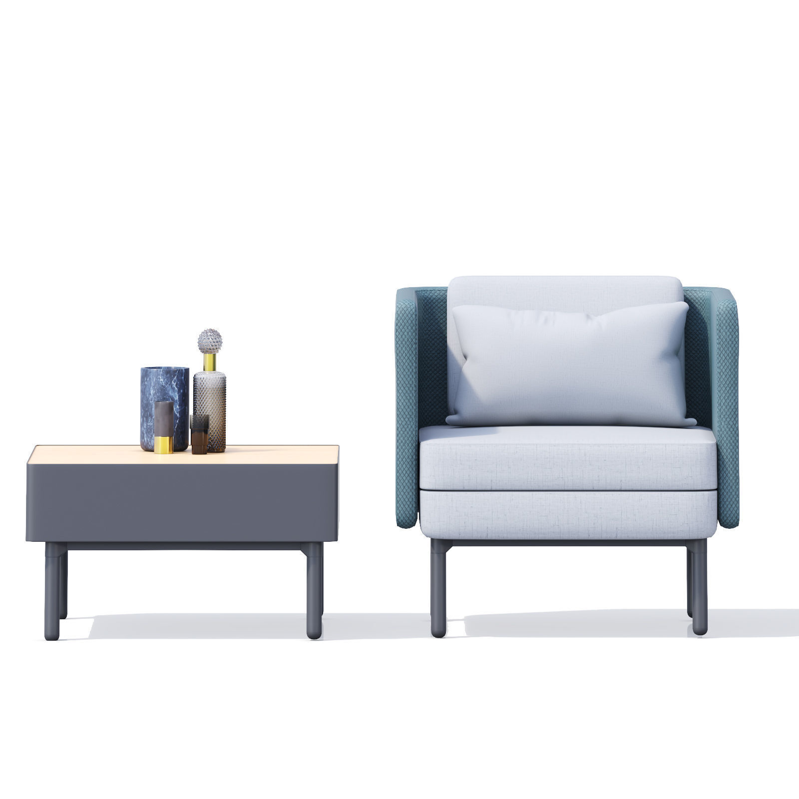 Royal-Ahrend-Charge-lounge Collection two seater sofa 3D model_4