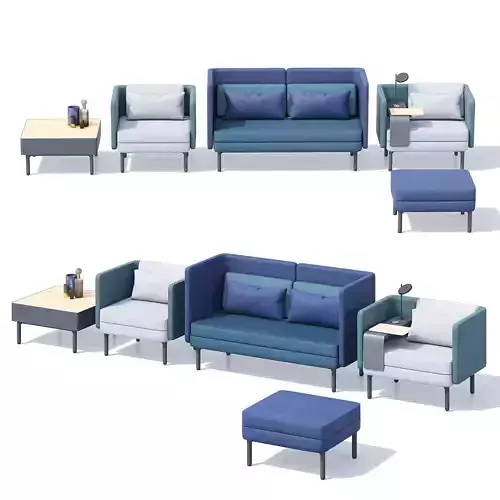 Royal-Ahrend-Charge-lounge Collection two seater sofa 3D model