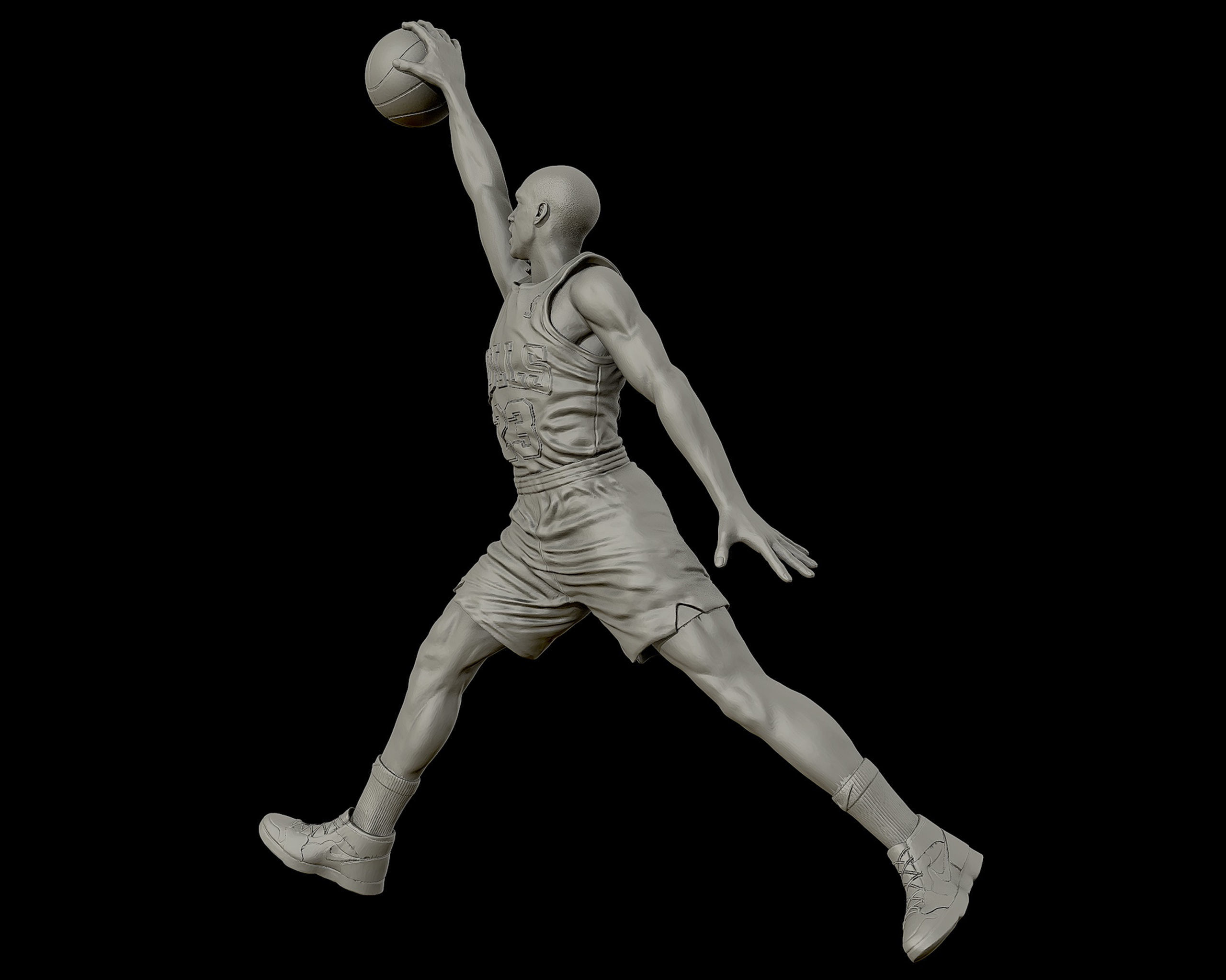 Michael Jordan Dunk Sculpture 3D print model_4