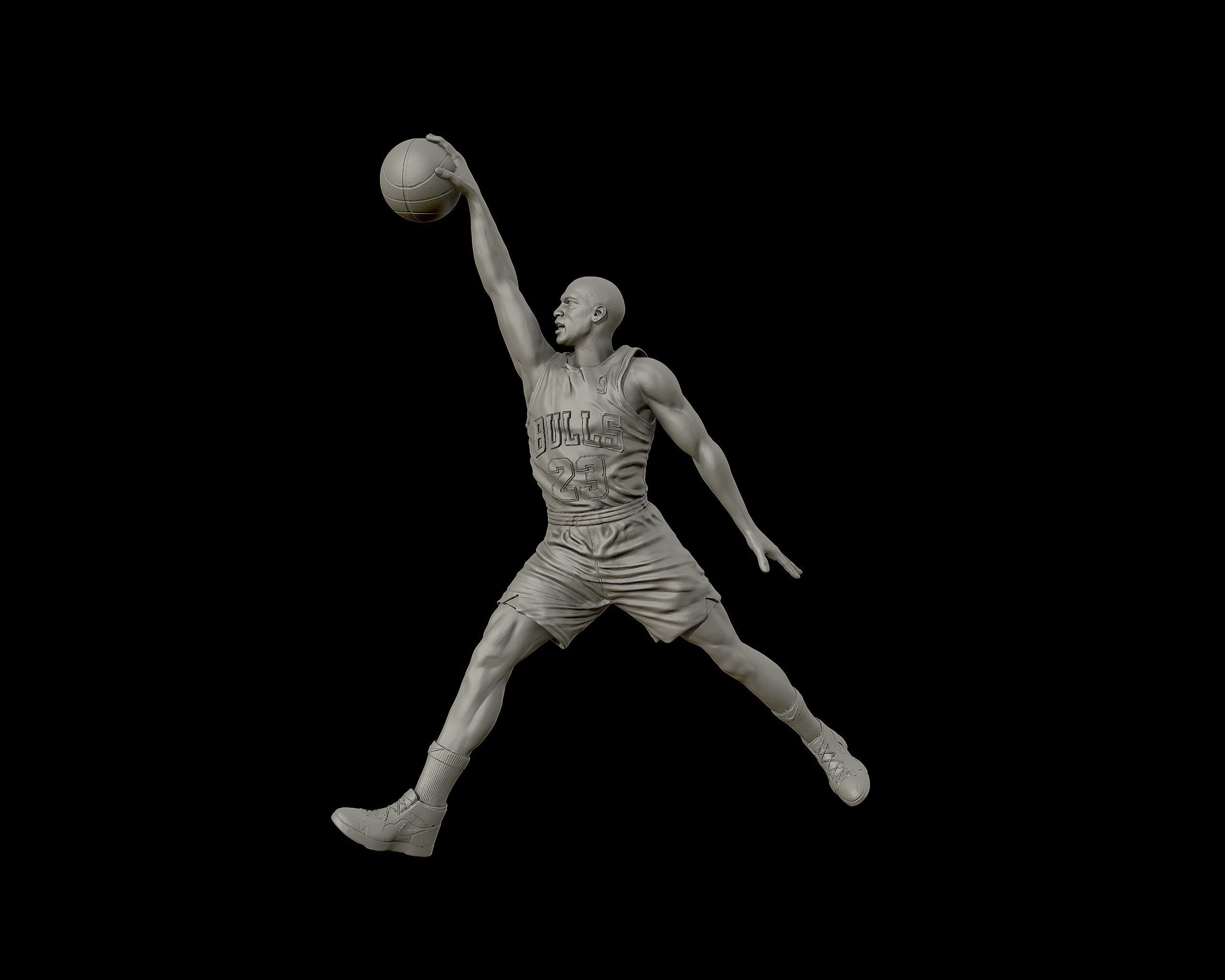 Michael Jordan Dunk Sculpture 3D print model_11