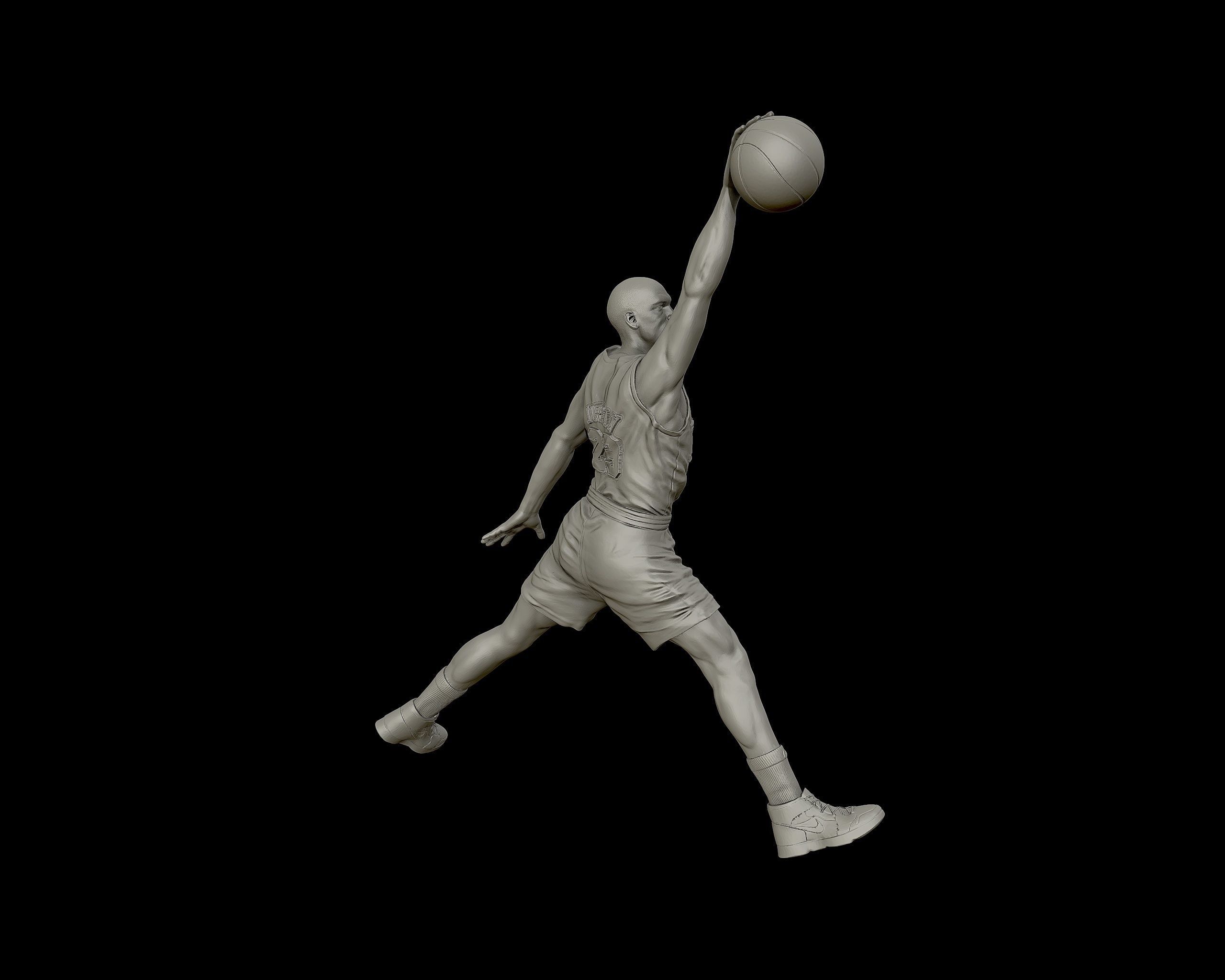 Michael Jordan Dunk Sculpture 3D print model_16