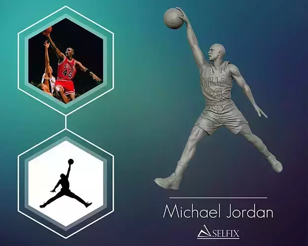 Michael Jordan Dunk Sculpture 3D print model