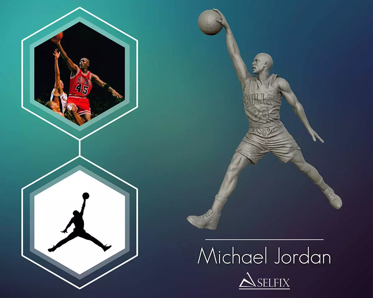 Michael Jordan Dunk Sculpture 3D print model_0