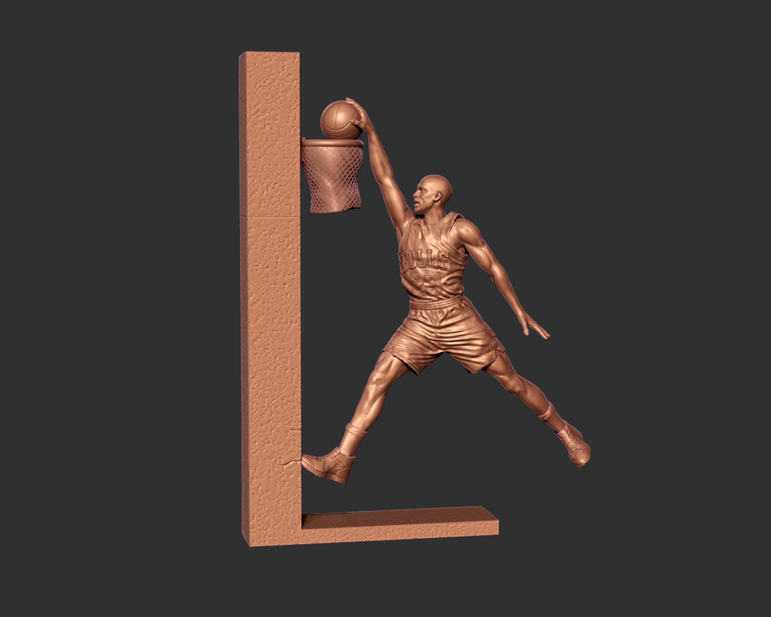 Michael Jordan Dunk Sculpture 3D print model_8
