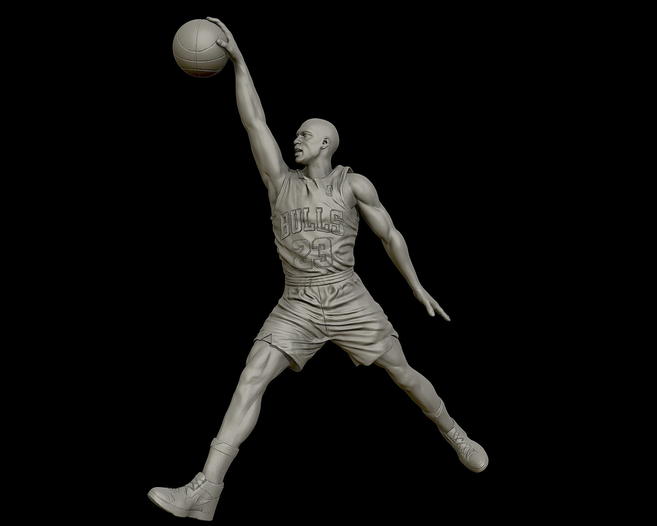 Michael Jordan Dunk Sculpture 3D print model_3