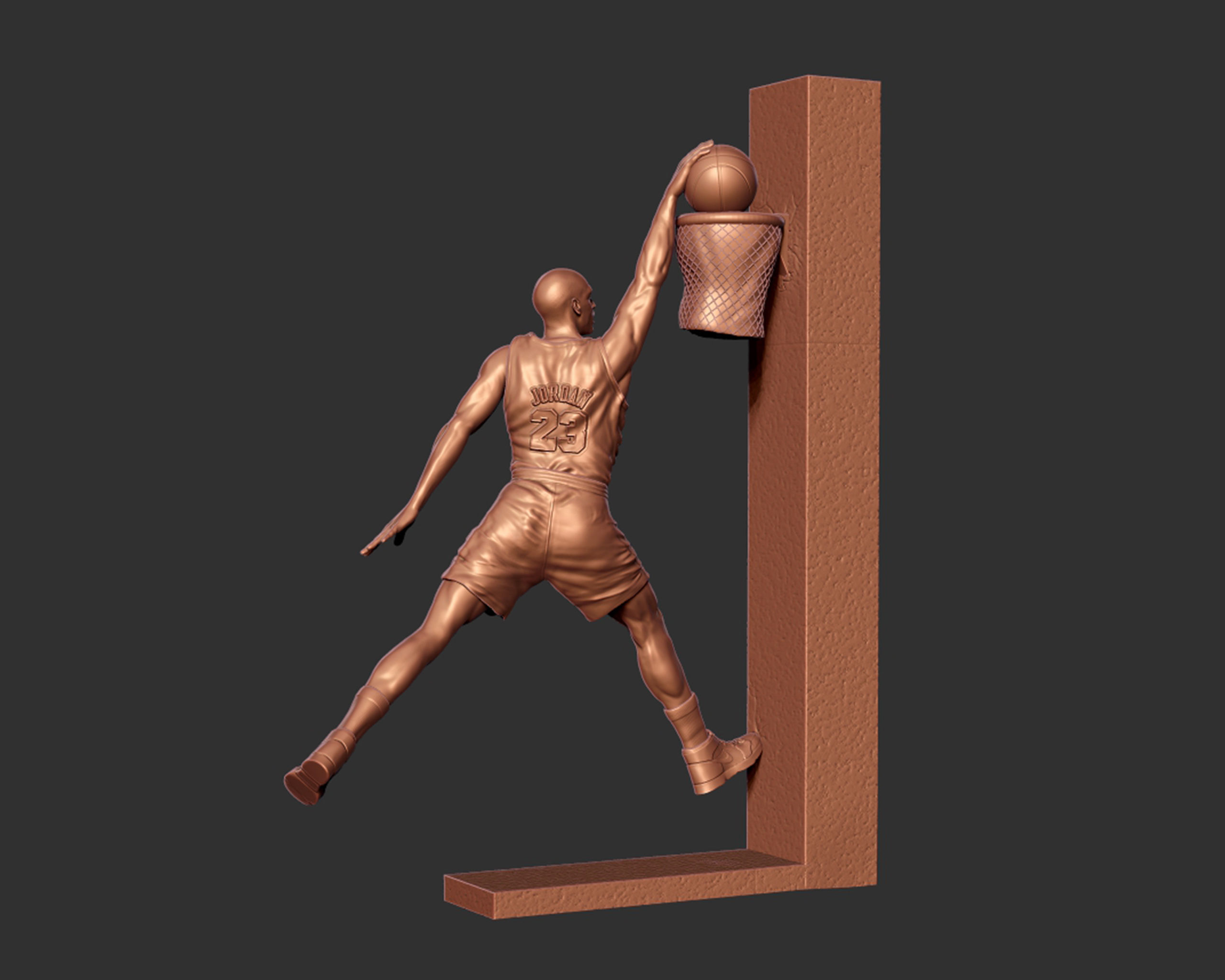 Michael Jordan Dunk Sculpture 3D print model_7