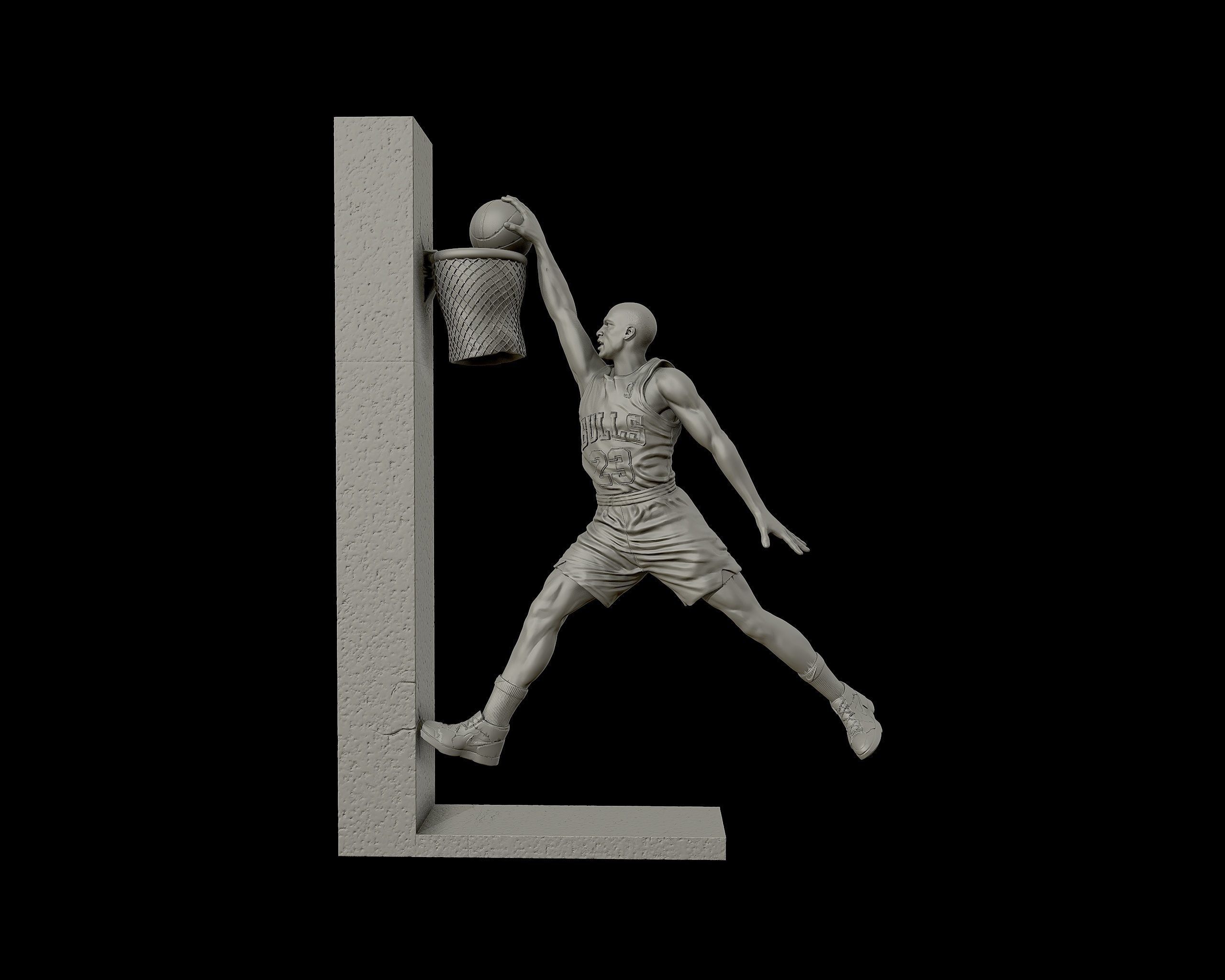 Michael Jordan Dunk Sculpture 3D print model_9
