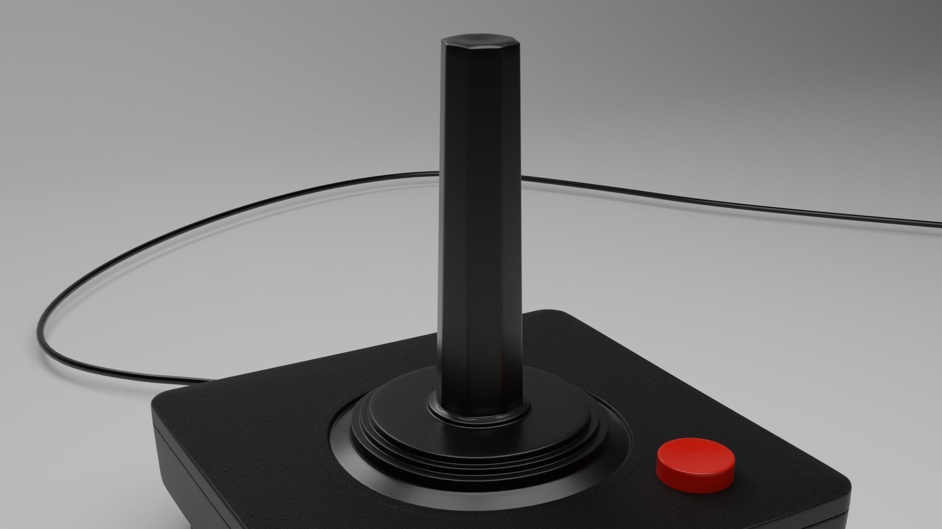 Arcade Joystick classic  Low-poly 3D model_4