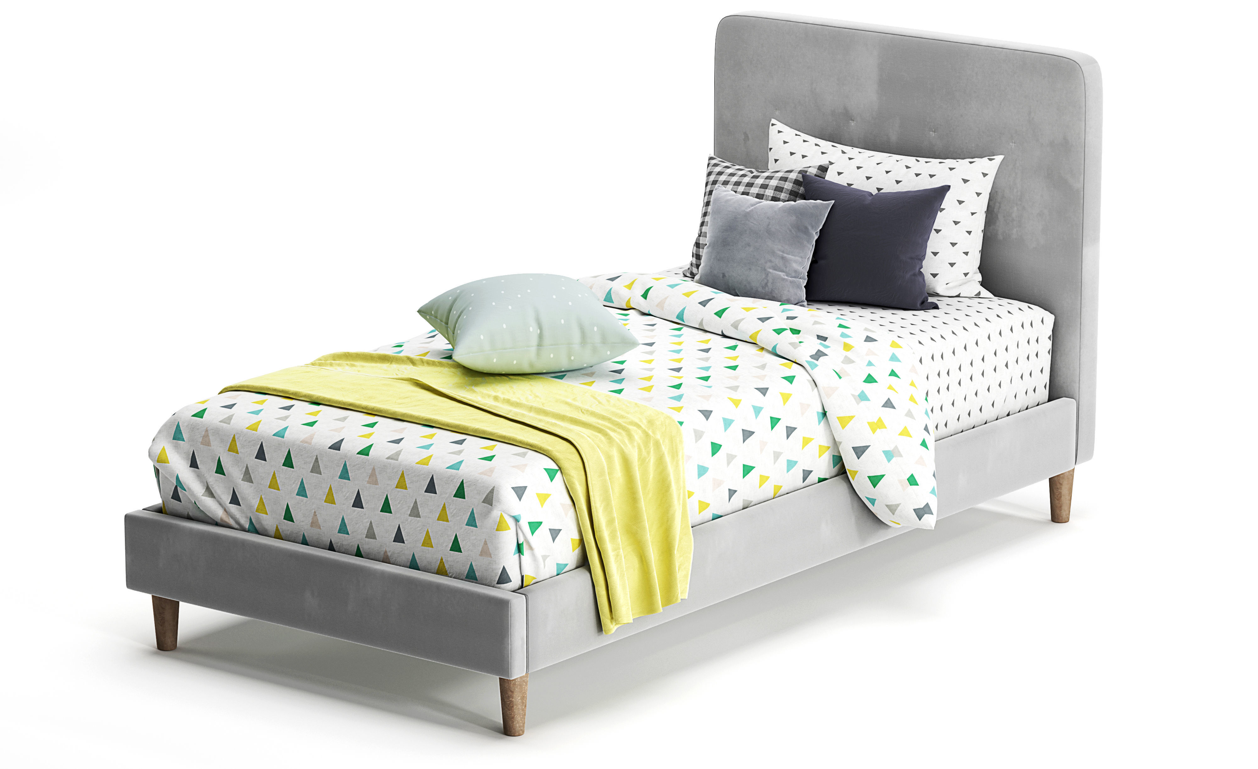 Harlow single upholstered Bed 3D model_6