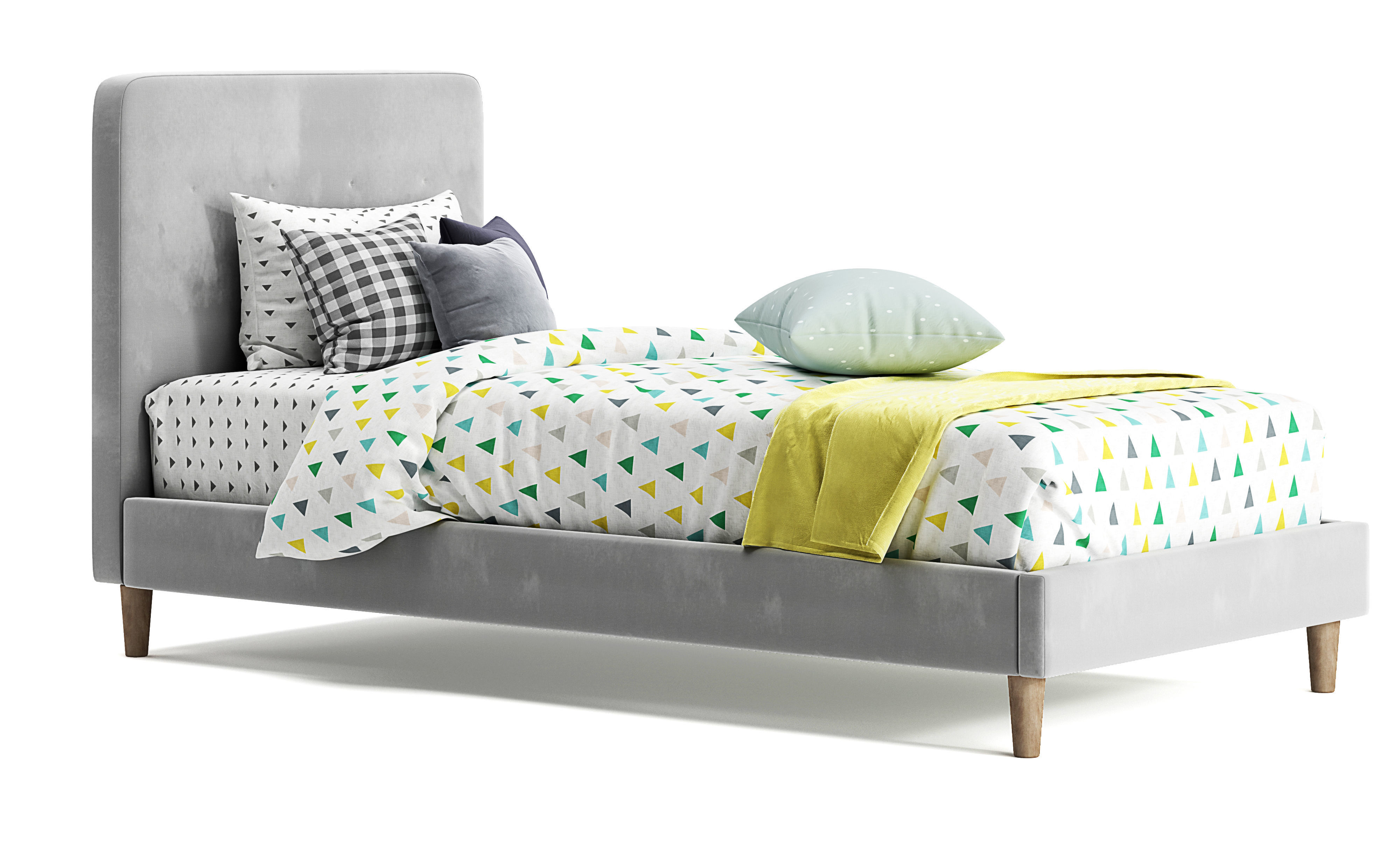 Harlow single upholstered Bed 3D model_9