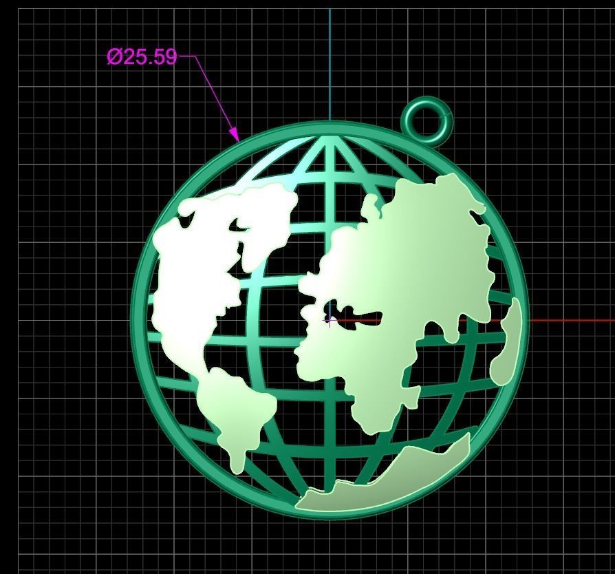 pendent earth 3D print model_1