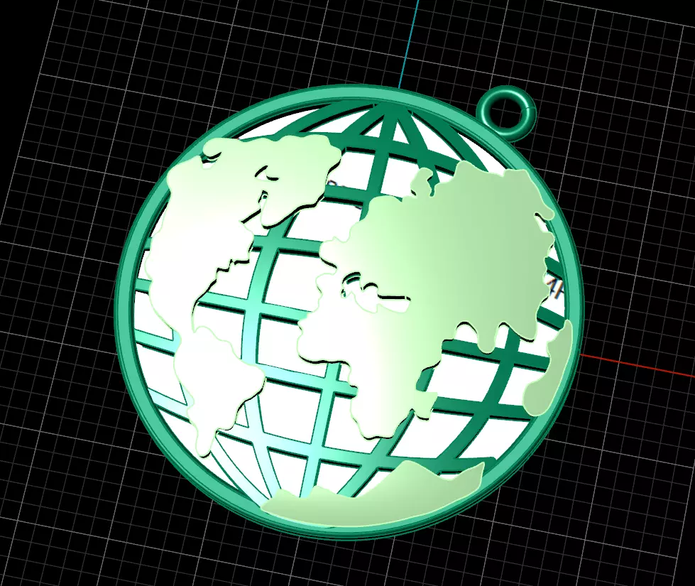 pendent earth 3D print model_0