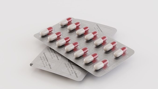 Medicine Capsules Blister 1x14 3D model