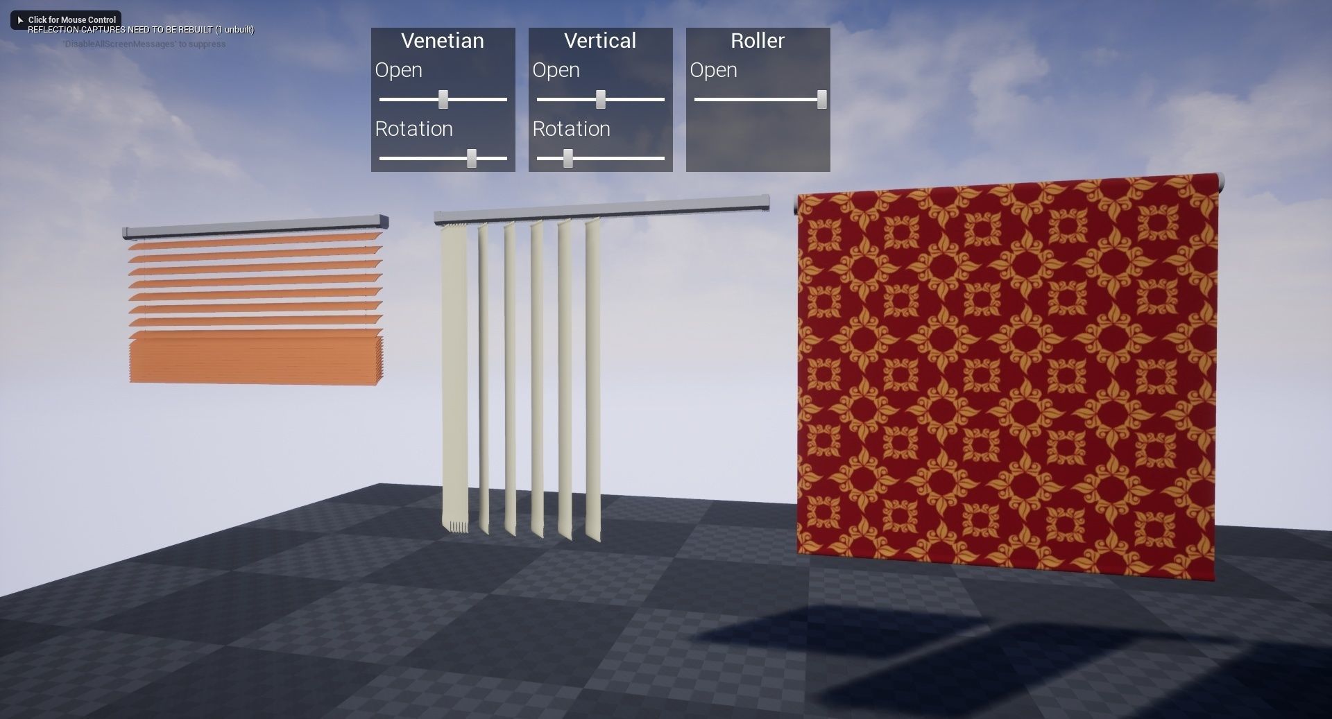 Free UE4 blinds blueprints collection Free low-poly 3D model_1