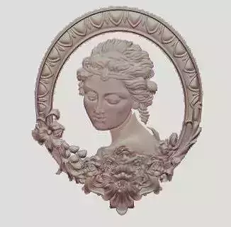 woman face head  3D print model