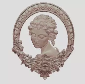 woman face head  3D print model_0