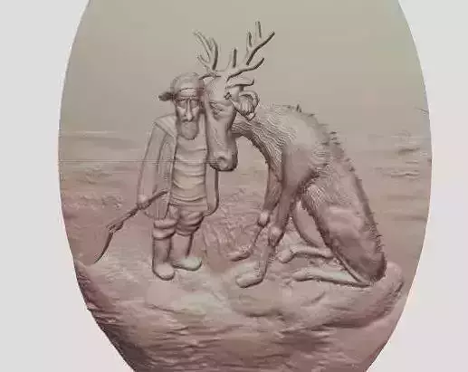 Deer Moose man 3d panel wall decoration