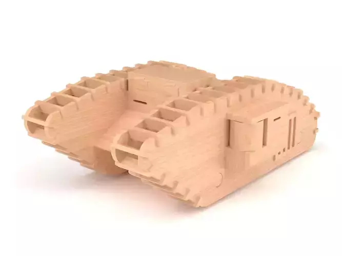Wooden toy tank 01