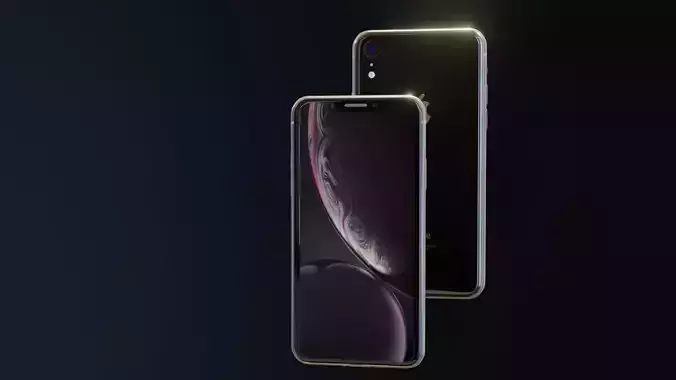 I Phone XR 3d model Black Colour