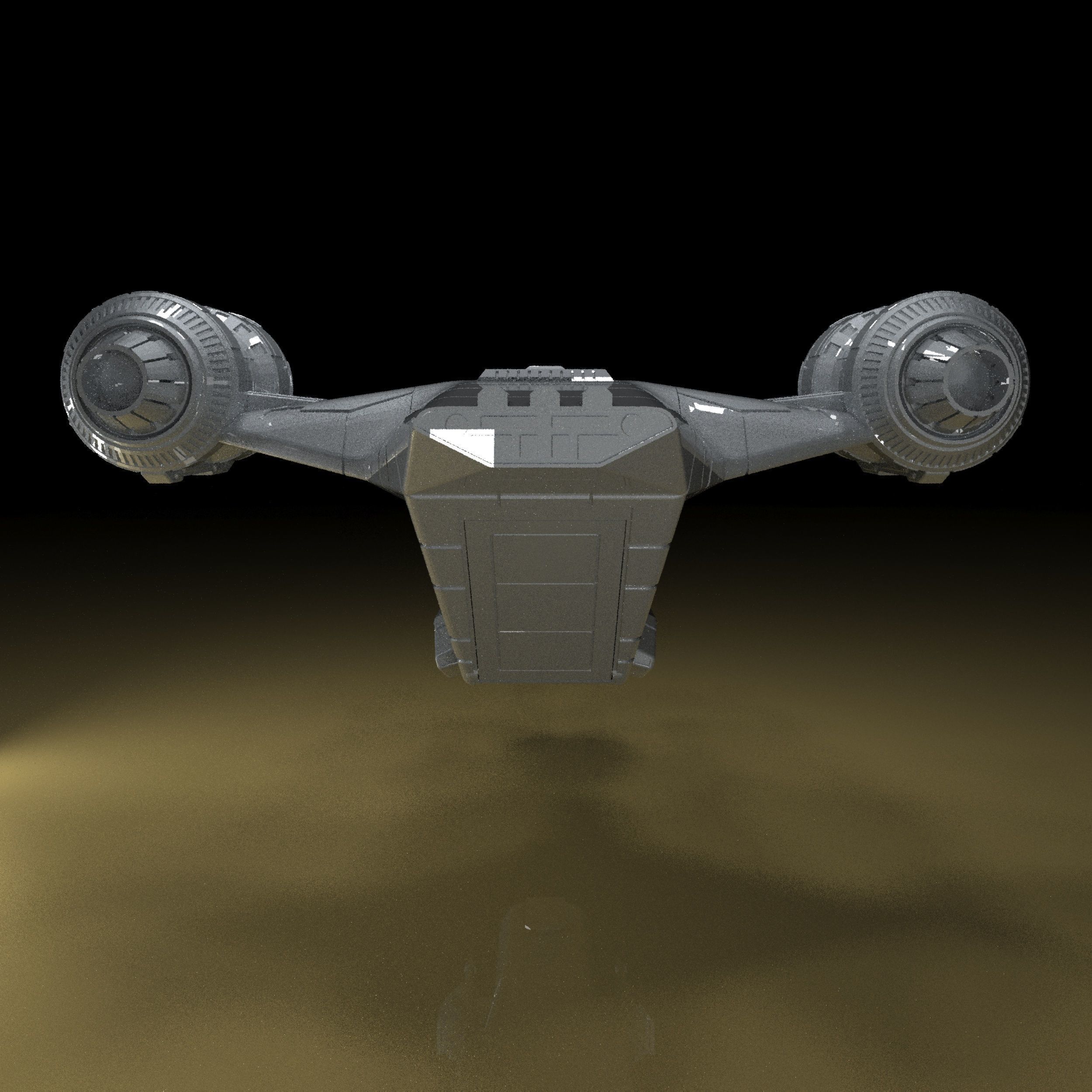 Razor Crest Spaceship with moving parts 3D Model ready to Print 3D print model_7
