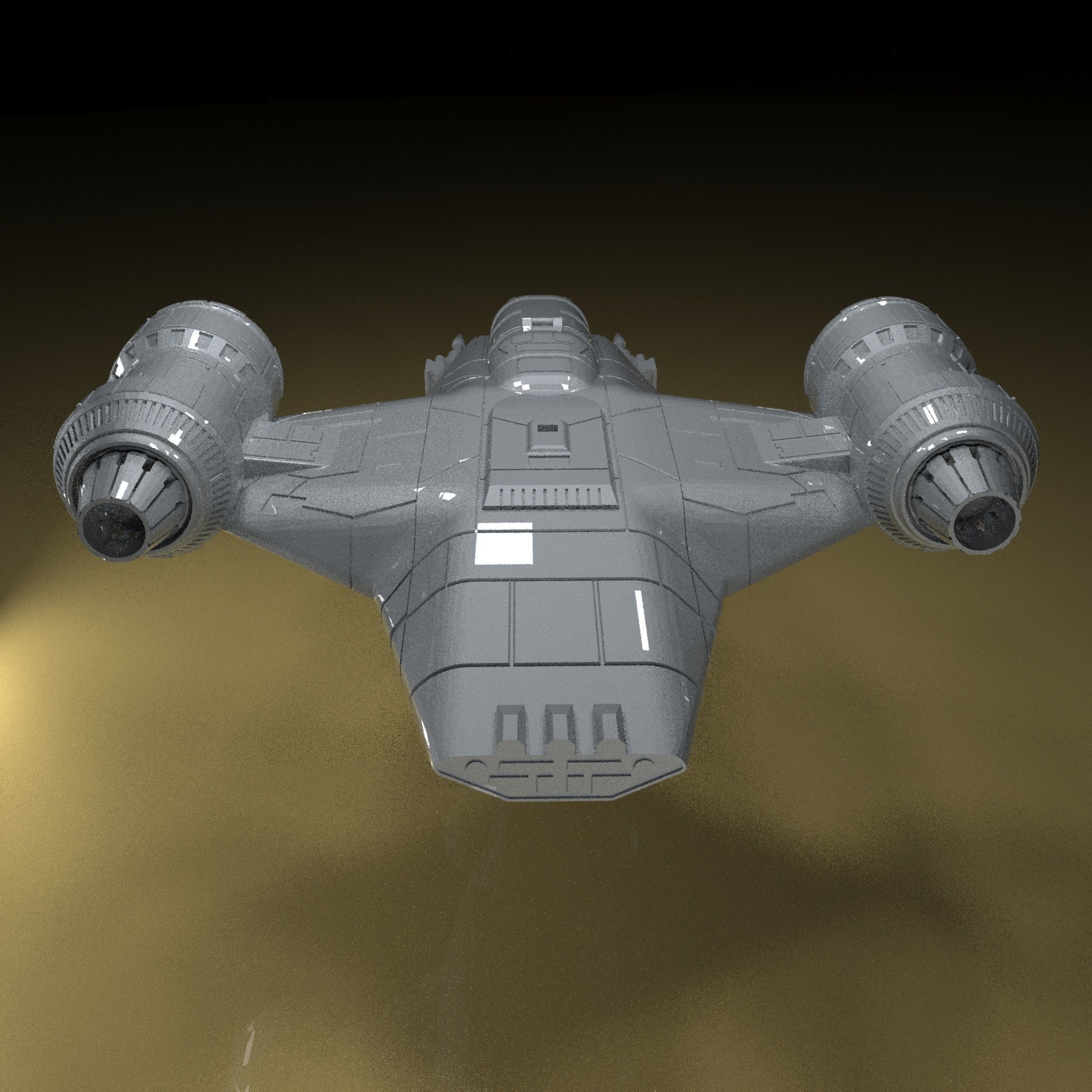 Razor Crest Spaceship with moving parts 3D Model ready to Print 3D print model_6