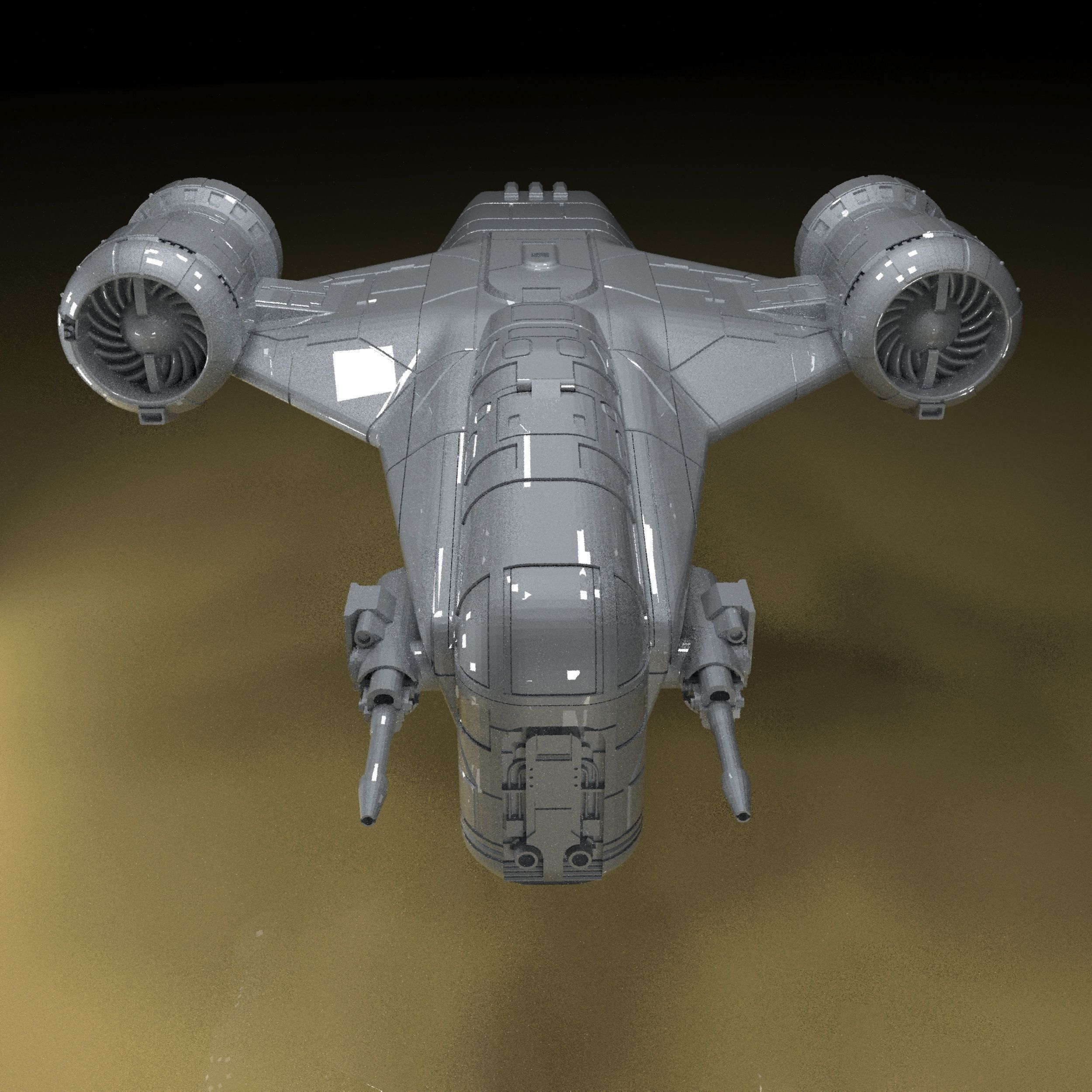 Razor Crest Spaceship with moving parts 3D Model ready to Print 3D print model_2