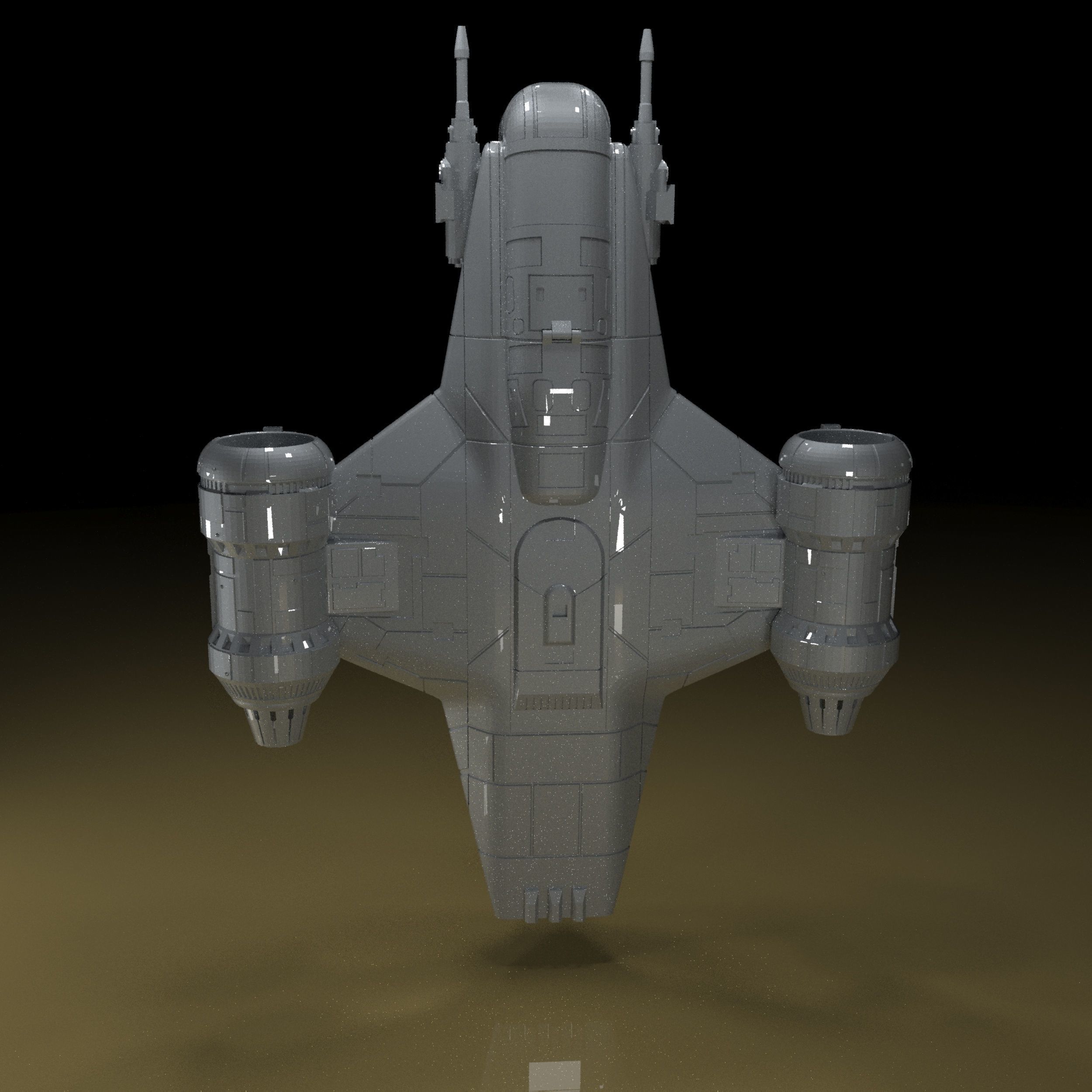 Razor Crest Spaceship with moving parts 3D Model ready to Print 3D print model_9