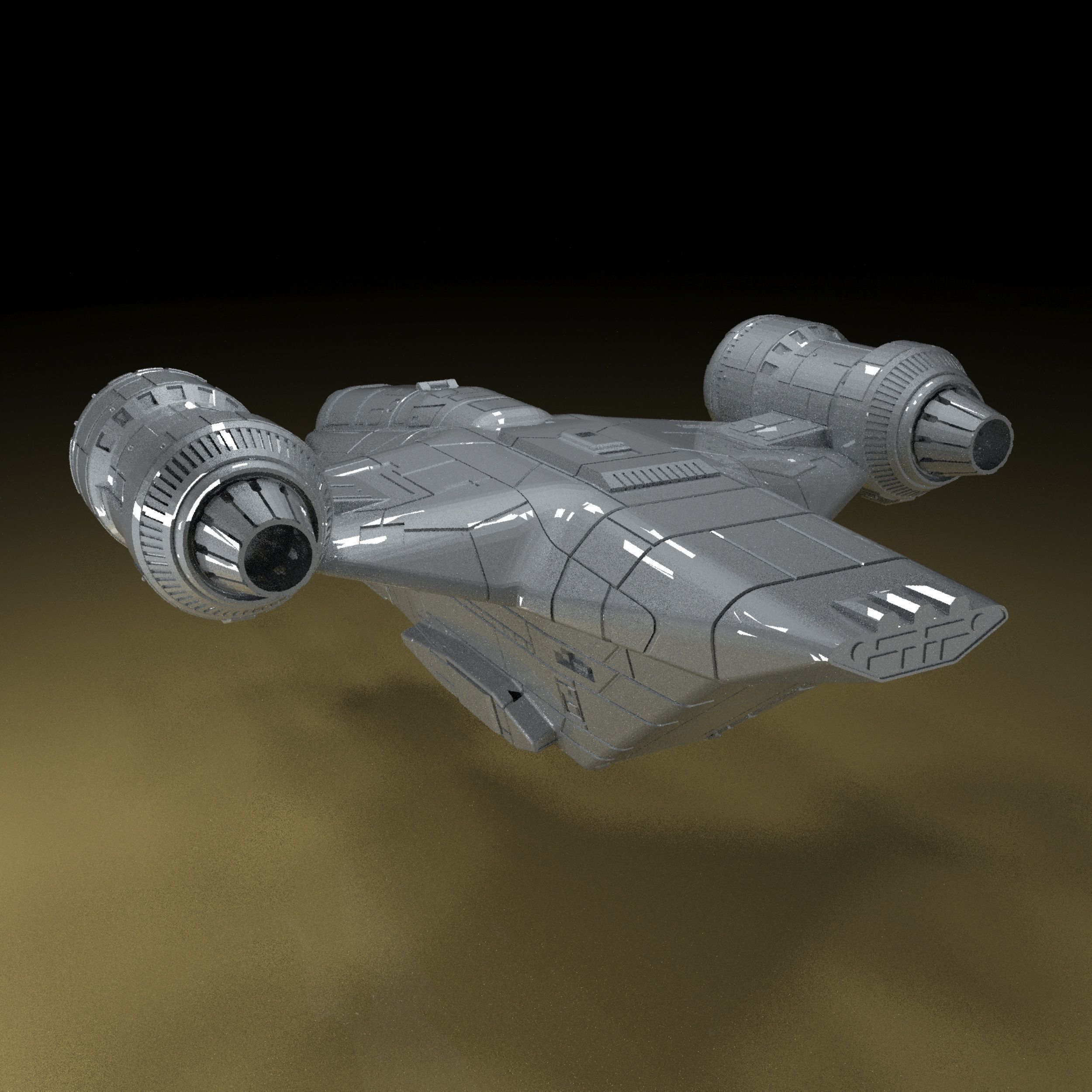 Razor Crest Spaceship with moving parts 3D Model ready to Print 3D print model_8
