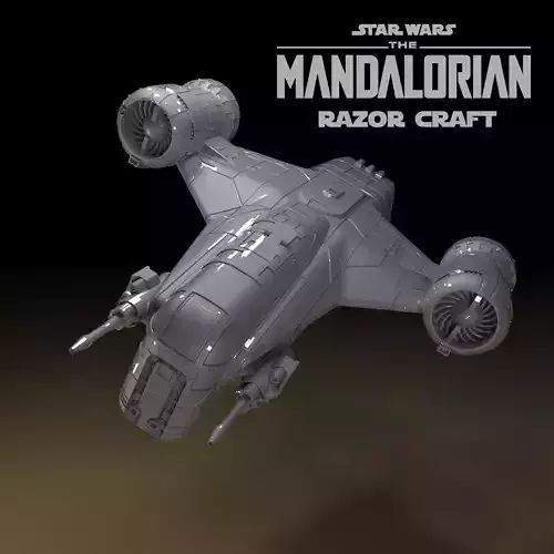 Razor Crest Spaceship with moving parts 3D Model ready to Print 3D print model