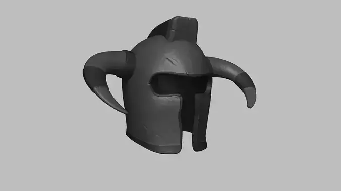 Dark Horned Helmet - Character Design Low-poly 3D model