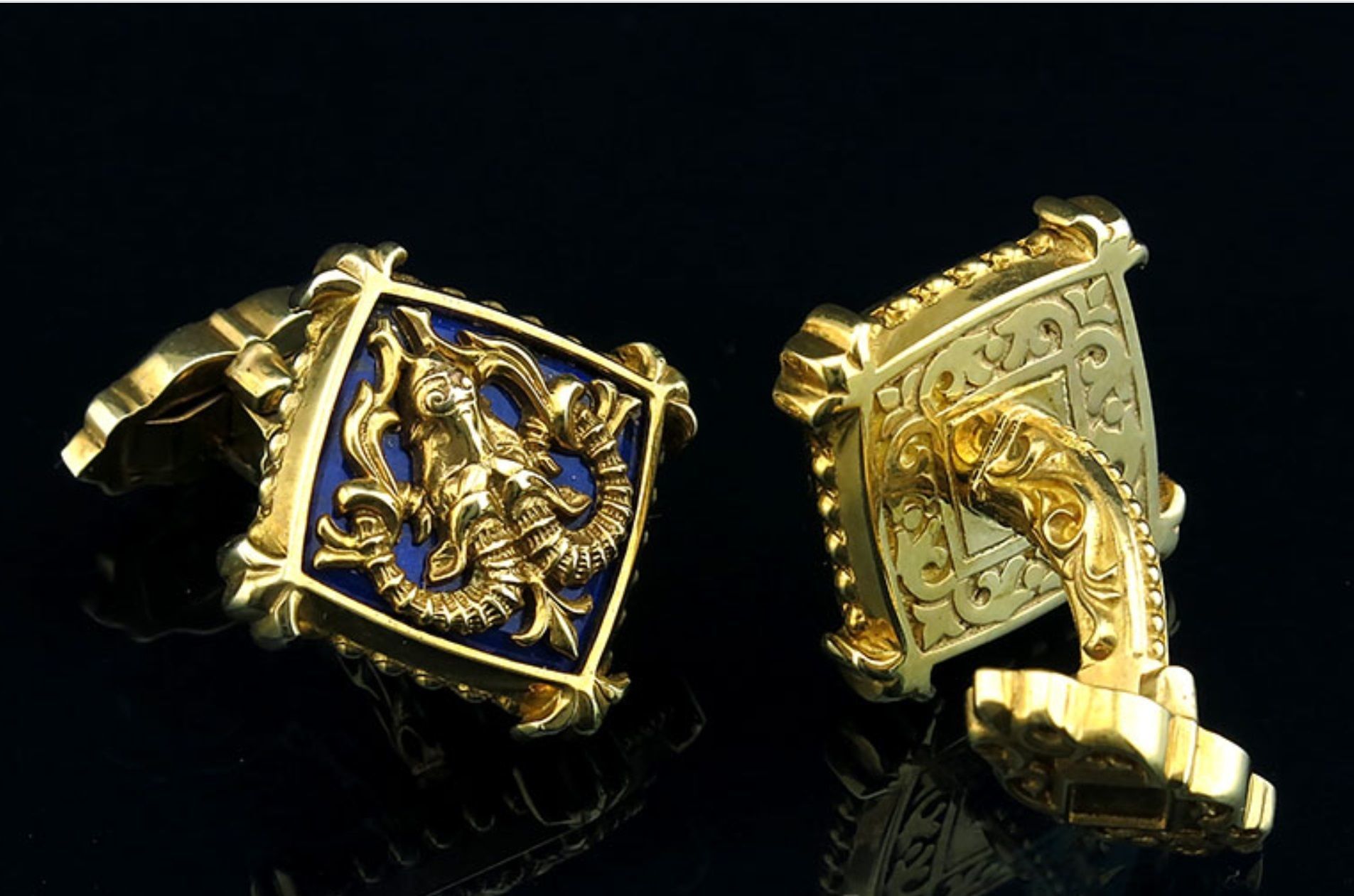 Zodiac signs Cufflinks Ram 3D print model_4