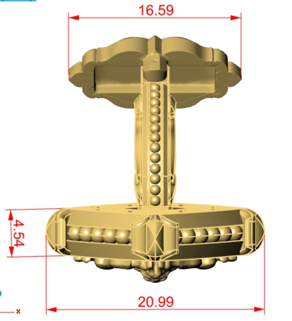 Zodiac signs Cufflinks Ram 3D print model_9