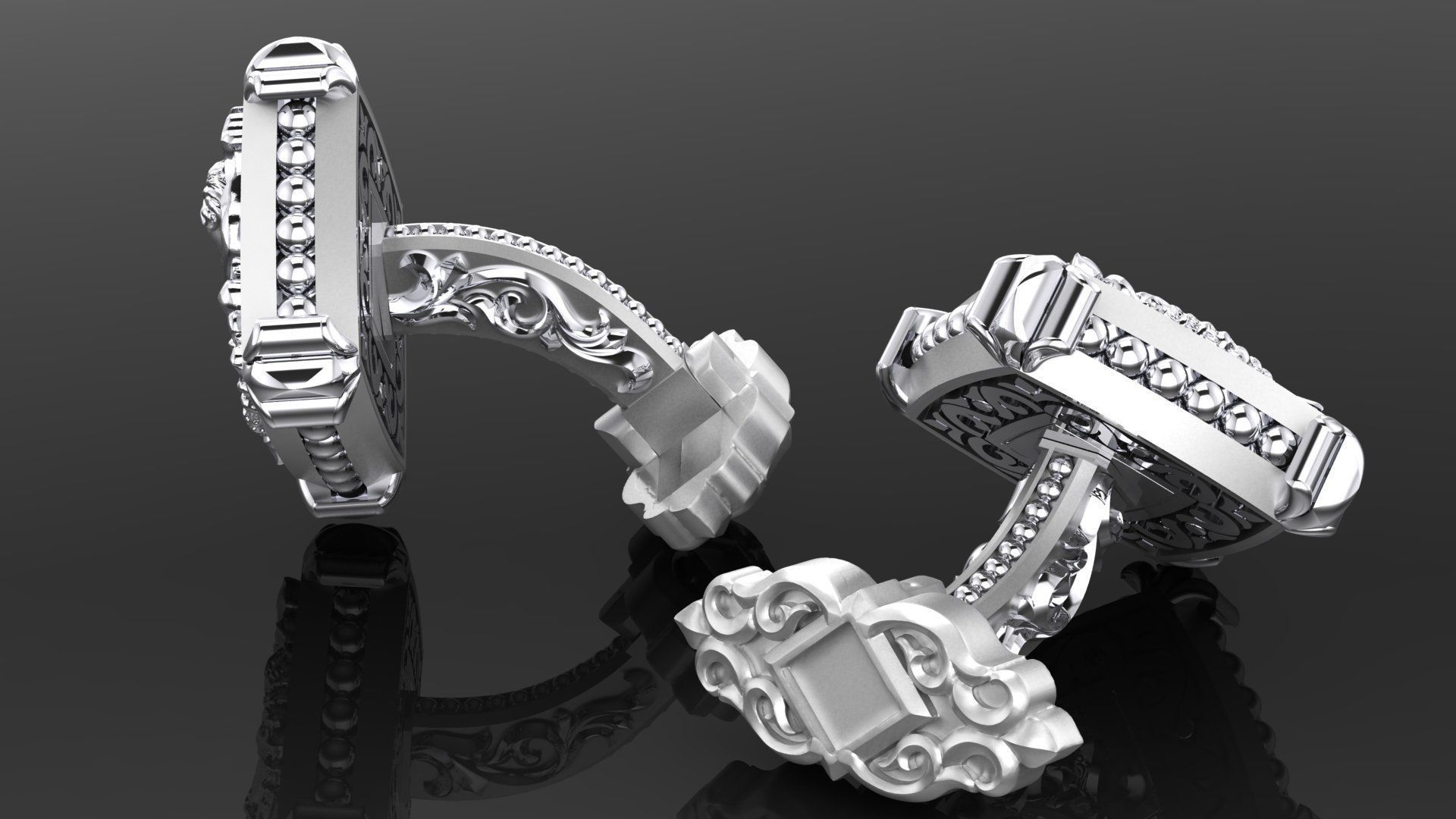 Zodiac signs Cufflinks Ram 3D print model_2