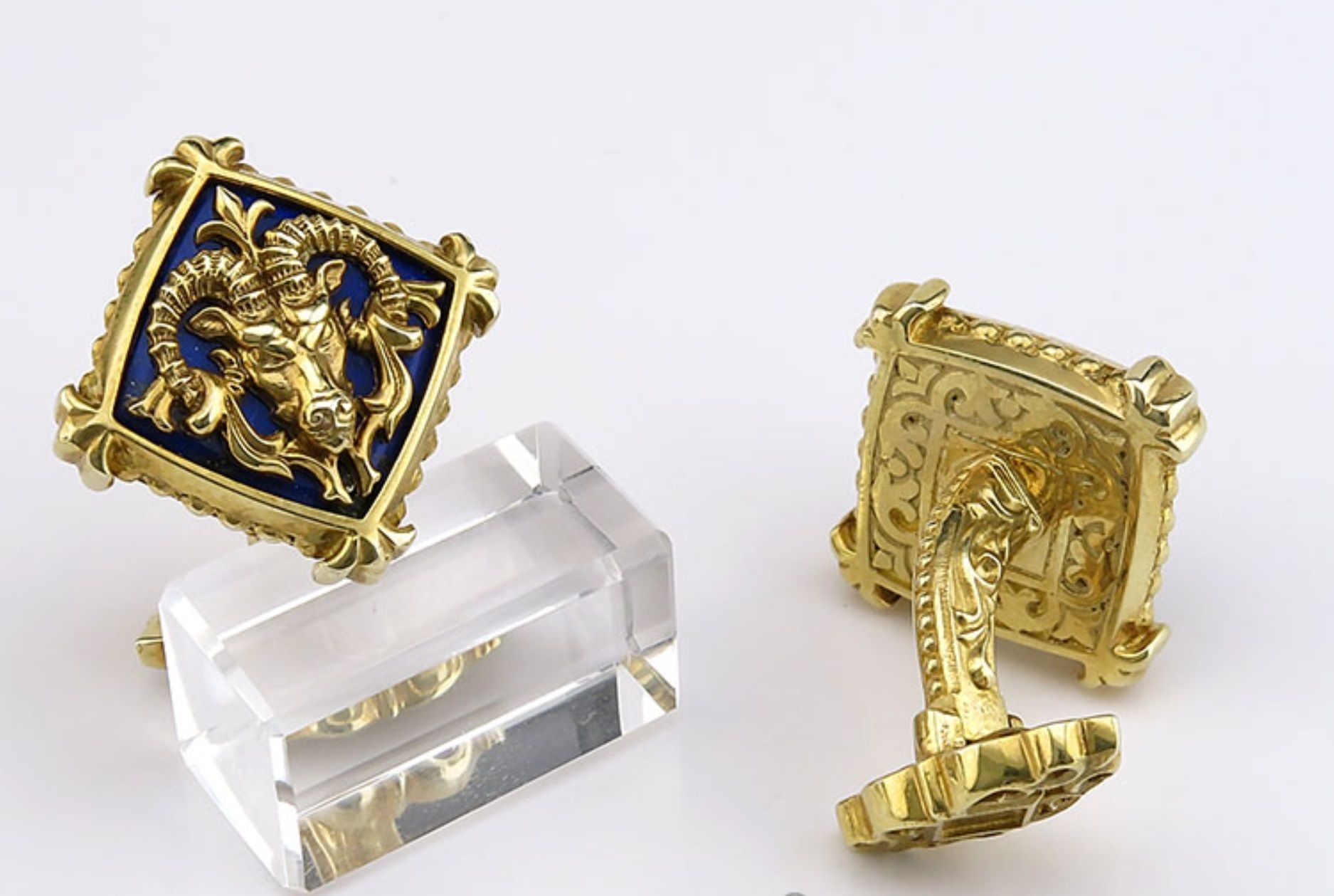 Zodiac signs Cufflinks Ram 3D print model_7