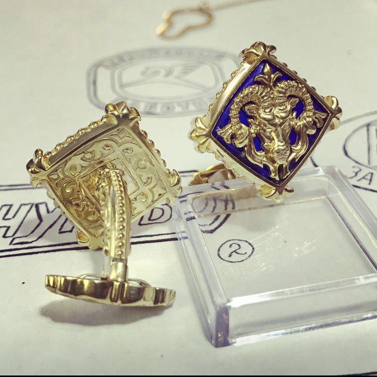 Zodiac signs Cufflinks Ram 3D print model_8