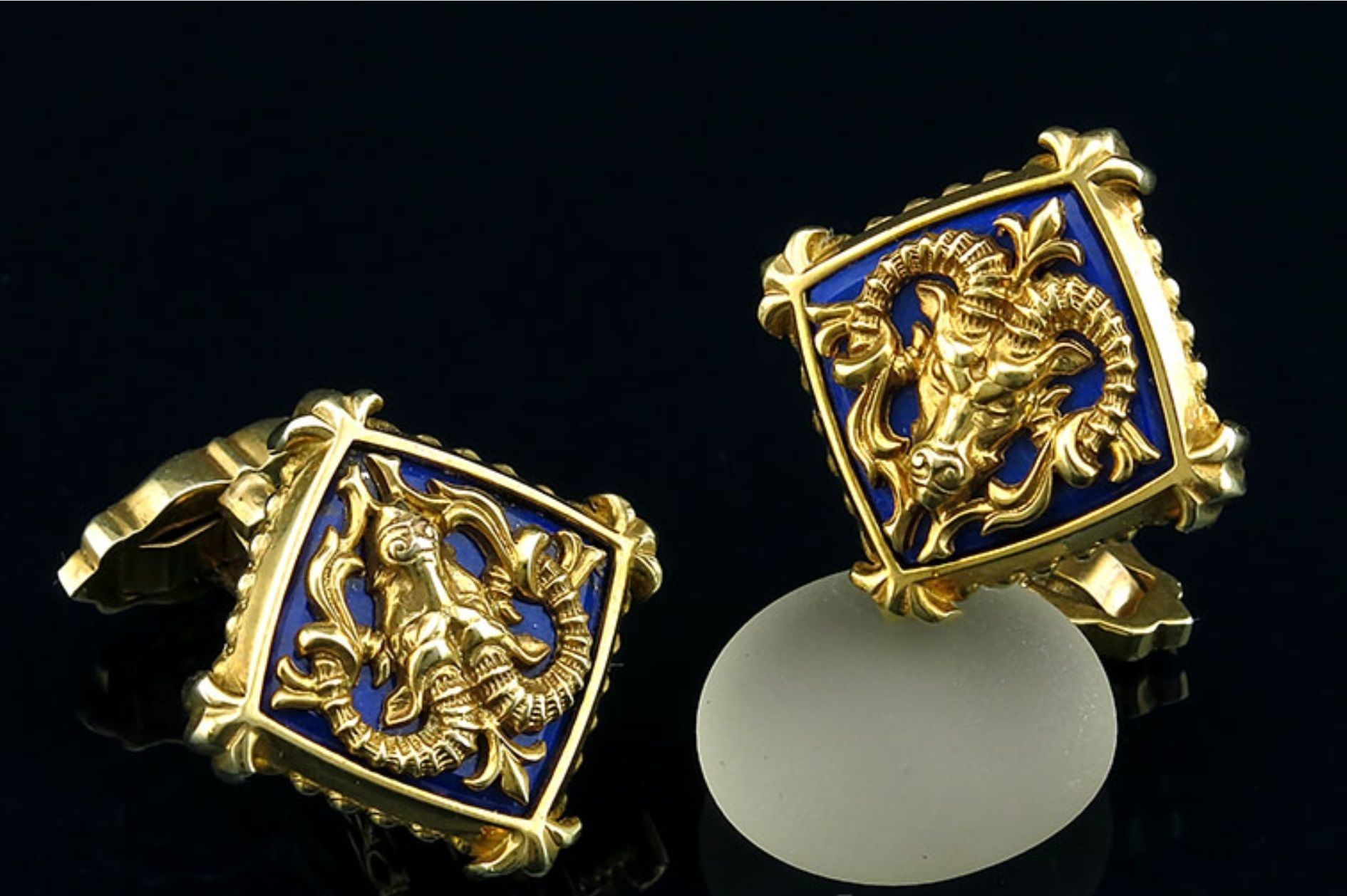 Zodiac signs Cufflinks Ram 3D print model_5