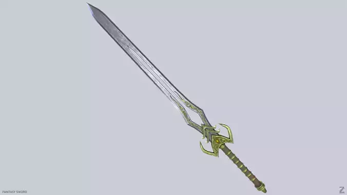 Fantasy sword Low-poly 3D model