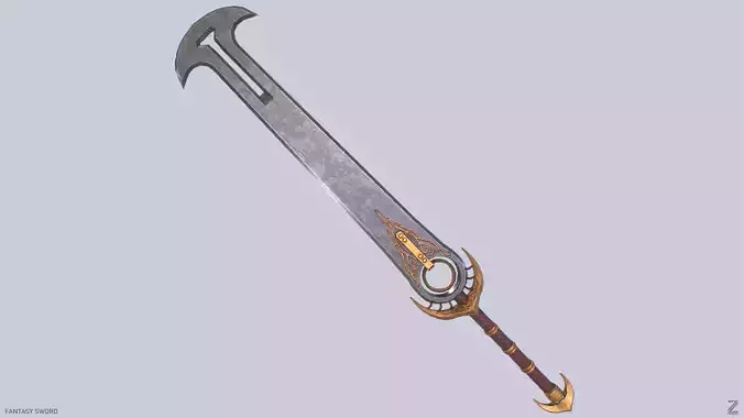 Fantasy sword Low-poly 3D model
