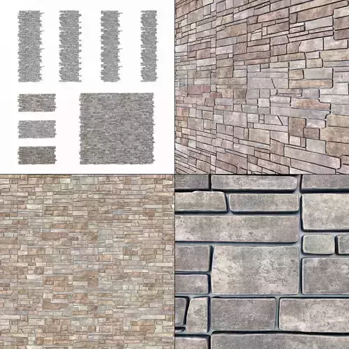 Wall stone clincer panel many part n1