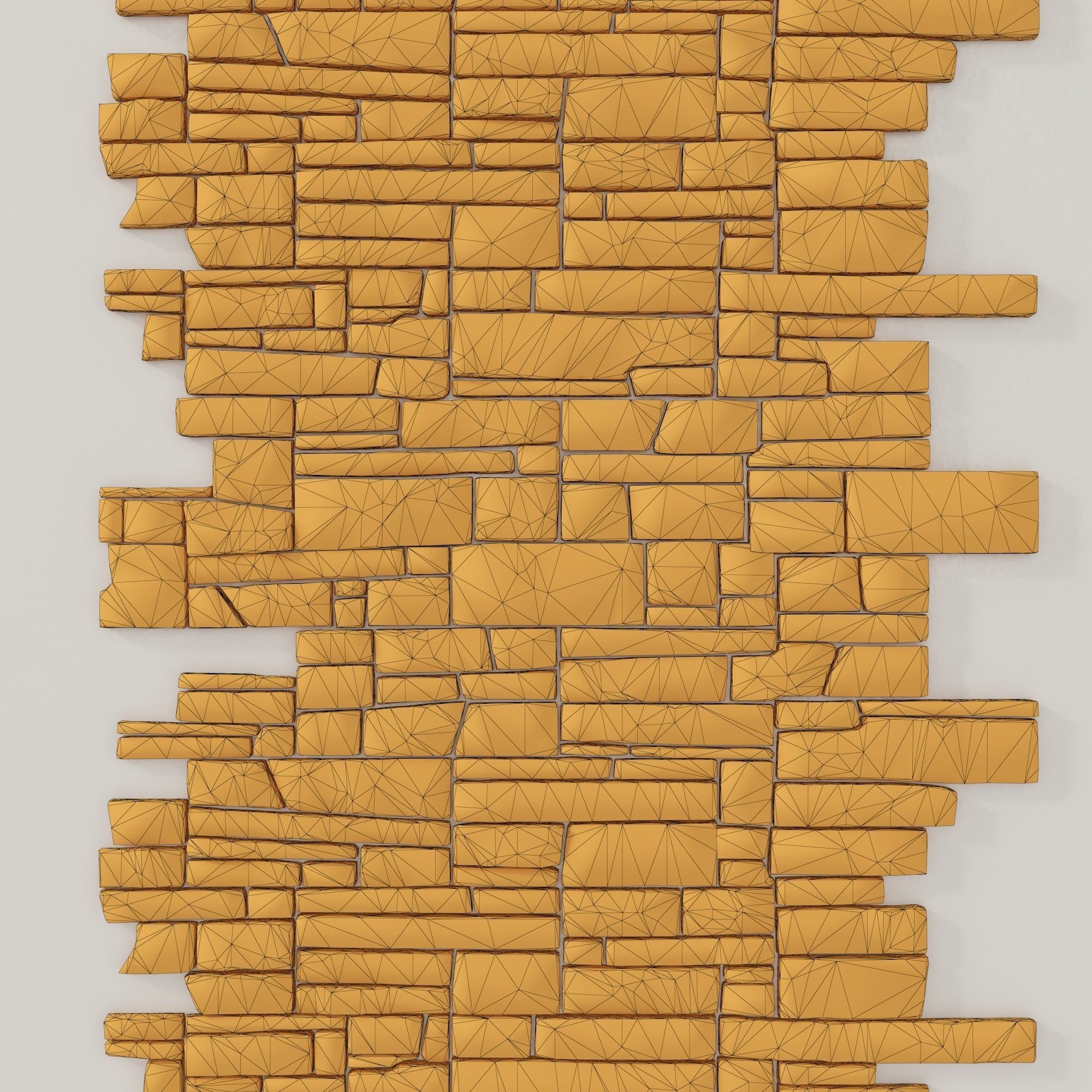 Wall stone clincer panel many part n1 3D model_16