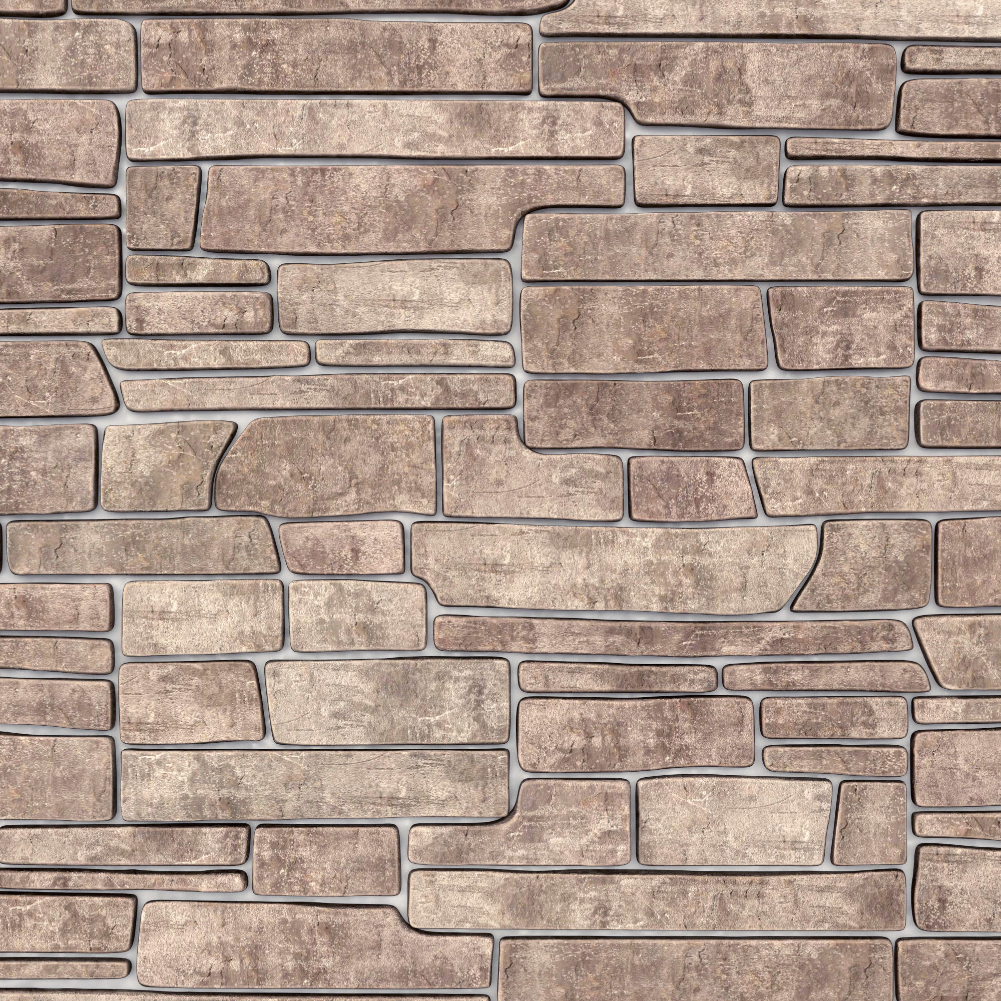 Wall stone clincer panel many part n1 3D model_6